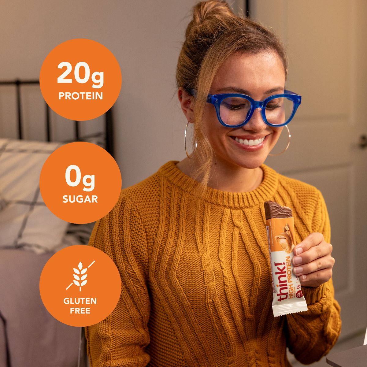 think! High Protein Barras de Mantequilla de Cacahuate Cremosa - Imagen 6