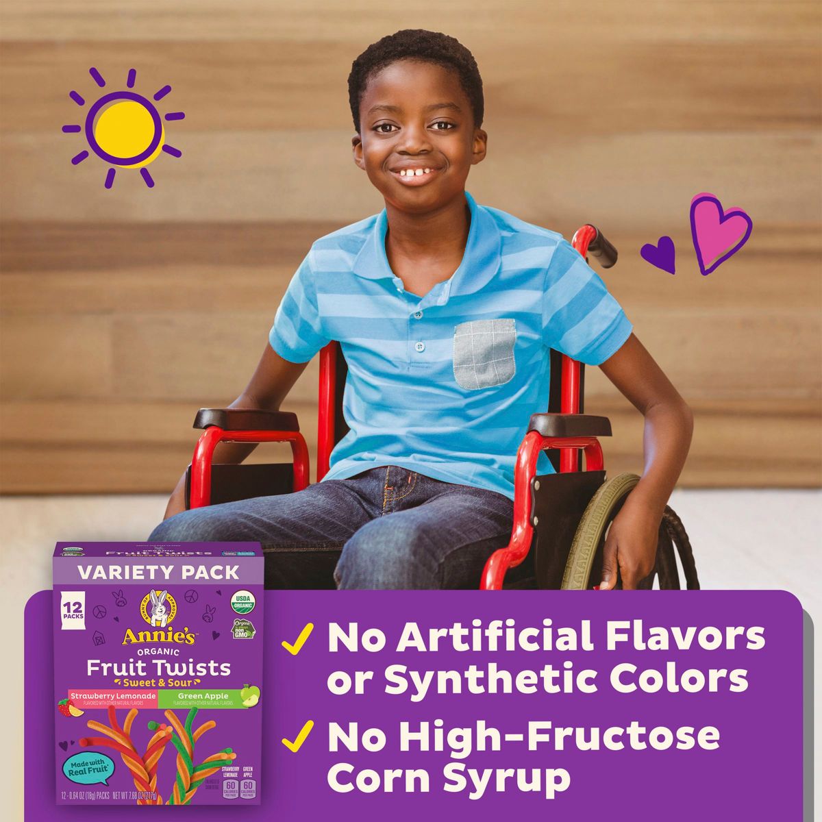 Annie's Organic Sweet & Sour Twists Fruit Snacks - 7.68 oz/12 ct - Imagen 5