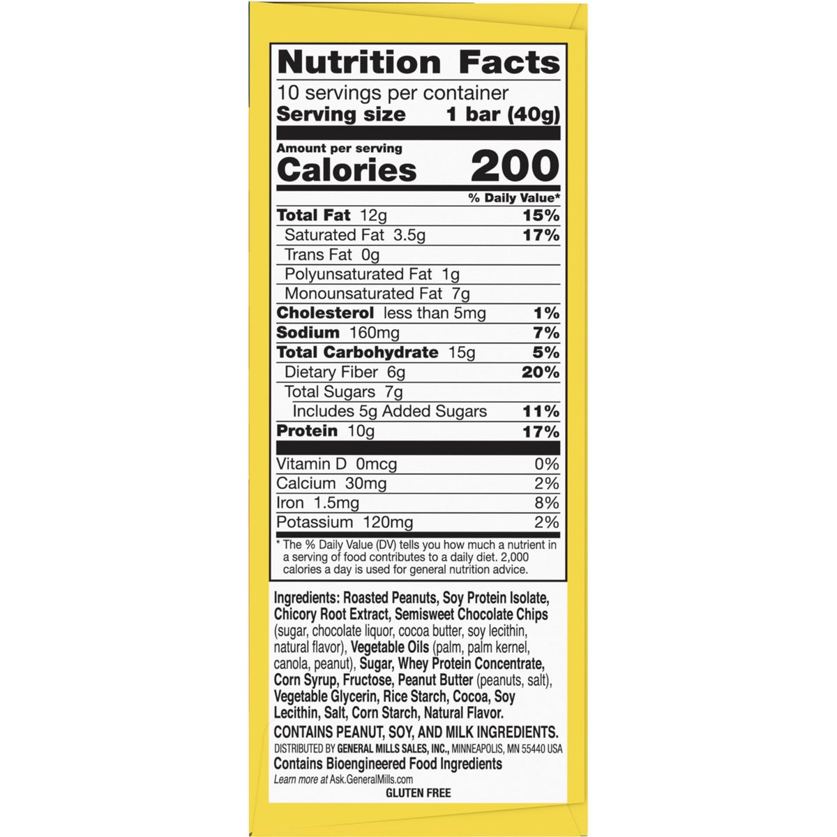 Nature Valley Barritas Masticables de Proteína con Mantequilla de Cacahuate y Chocolate Oscuro - 14.2 oz - 10 ct - Imagen 7