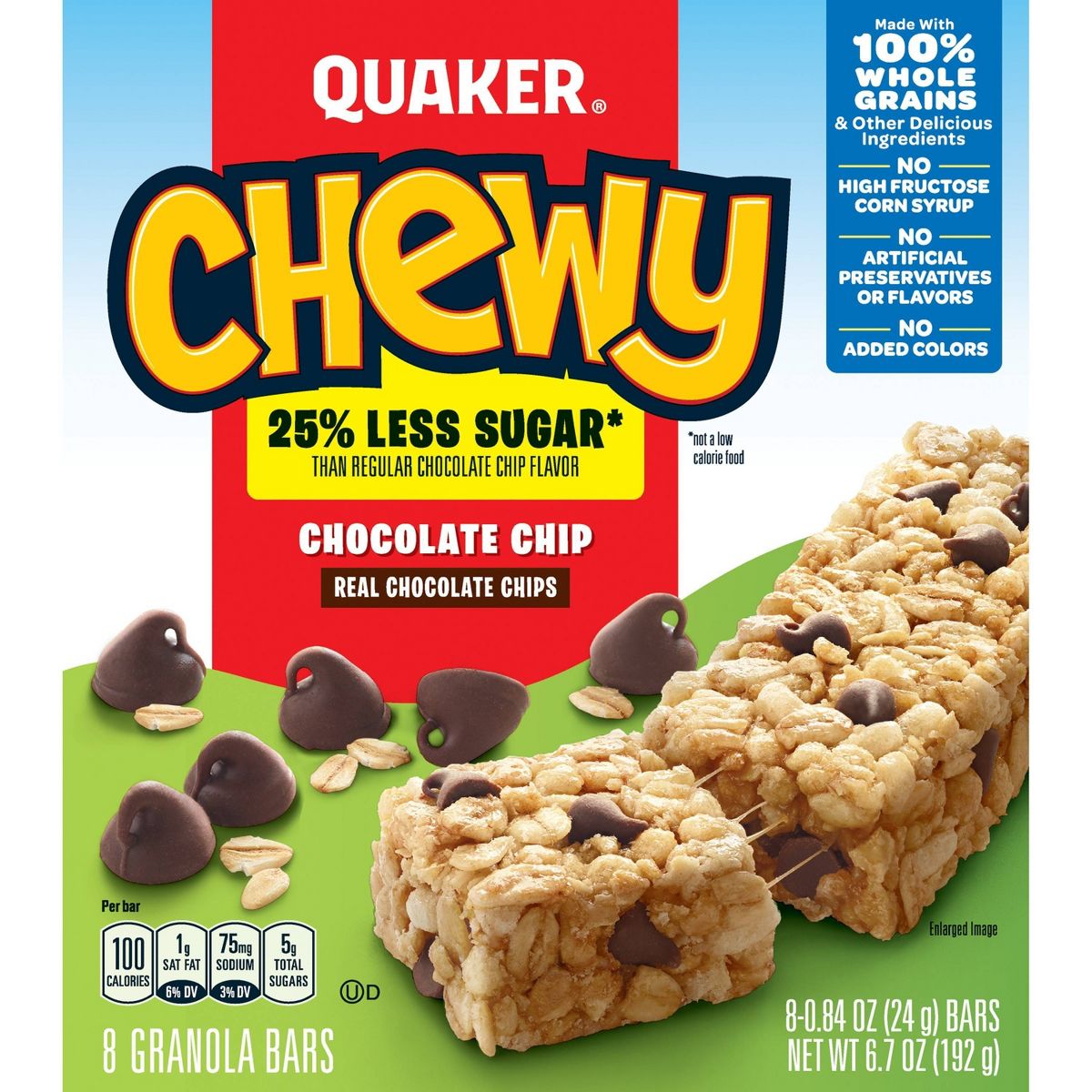 Quaker Chewy Barritas de Granola con Chispas de Chocolate Bajo en Azúcar - 6.7 oz/8 ct - Imagen 5