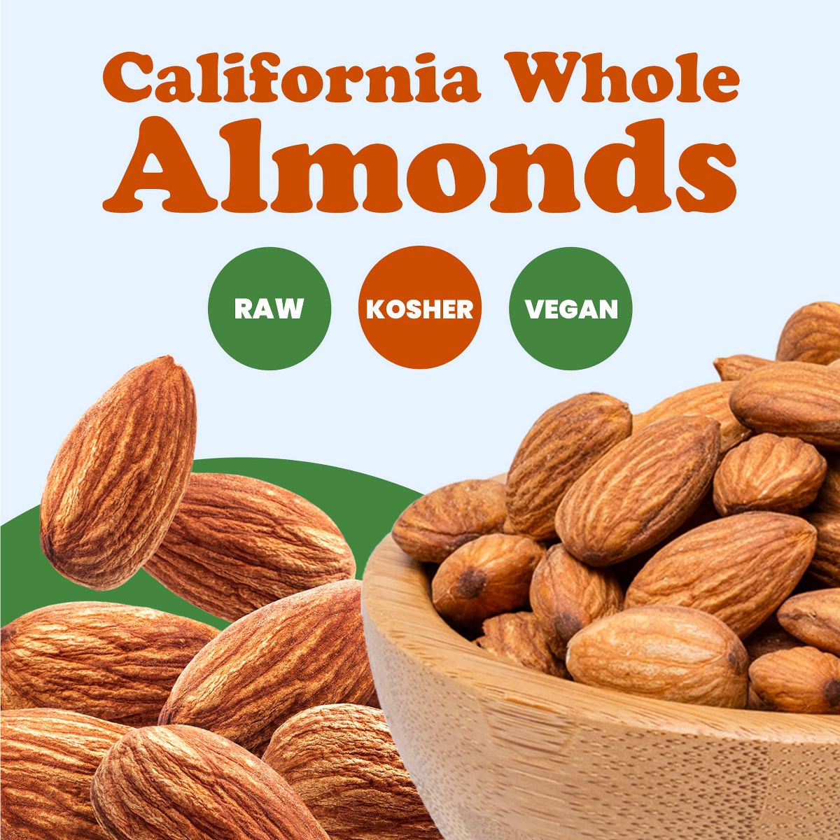 Almendras California - Supremas, Enteras, Crudas, Sin Sal, Sin Tostar, Kosher, Veganas, Keto, Paleo, Bajo en Sodio. - Imagen 4