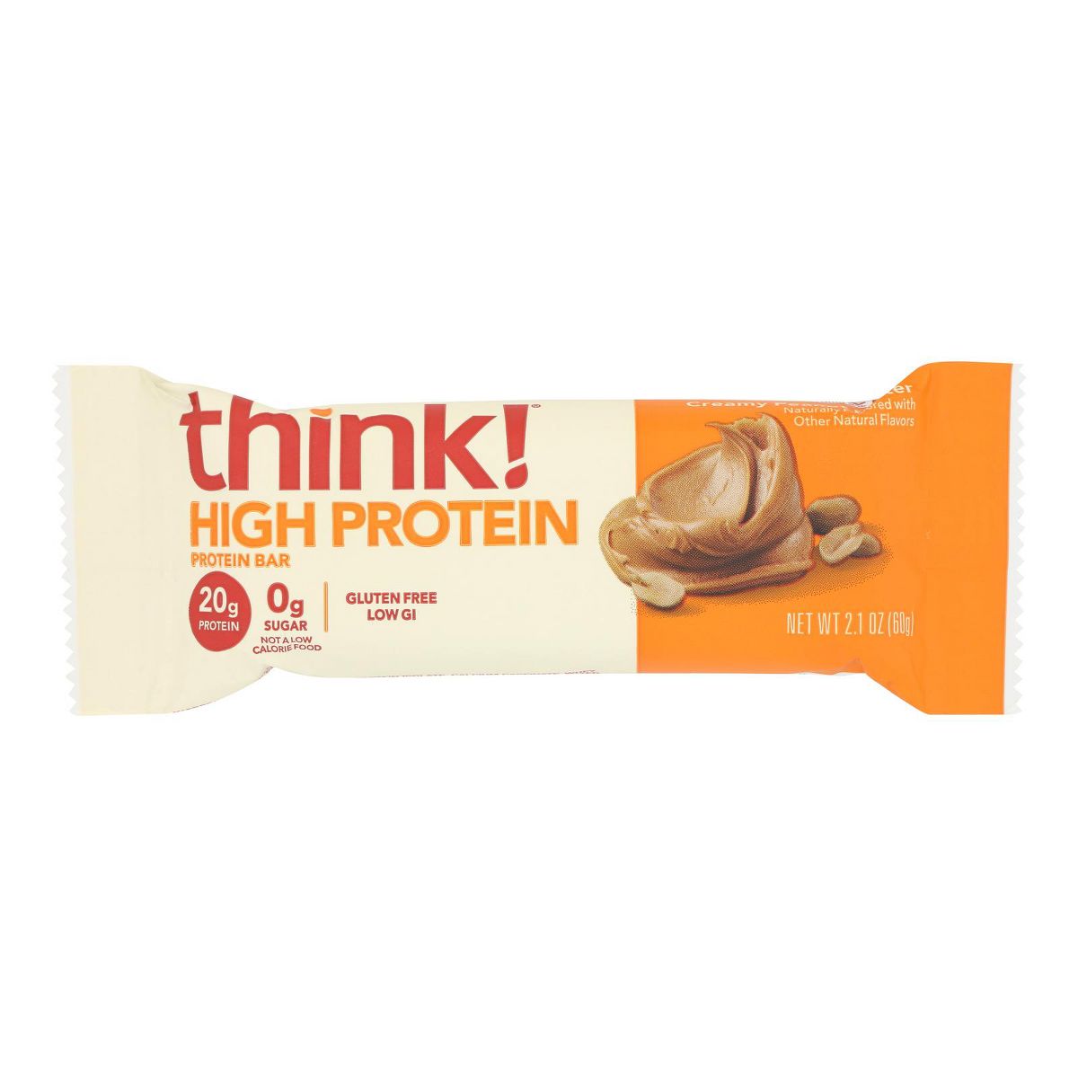 Think! Barra de Proteína Alta con Mantequilla de Cacahuate Cremosa - 10 barras, 2.1 oz - Imagen 3