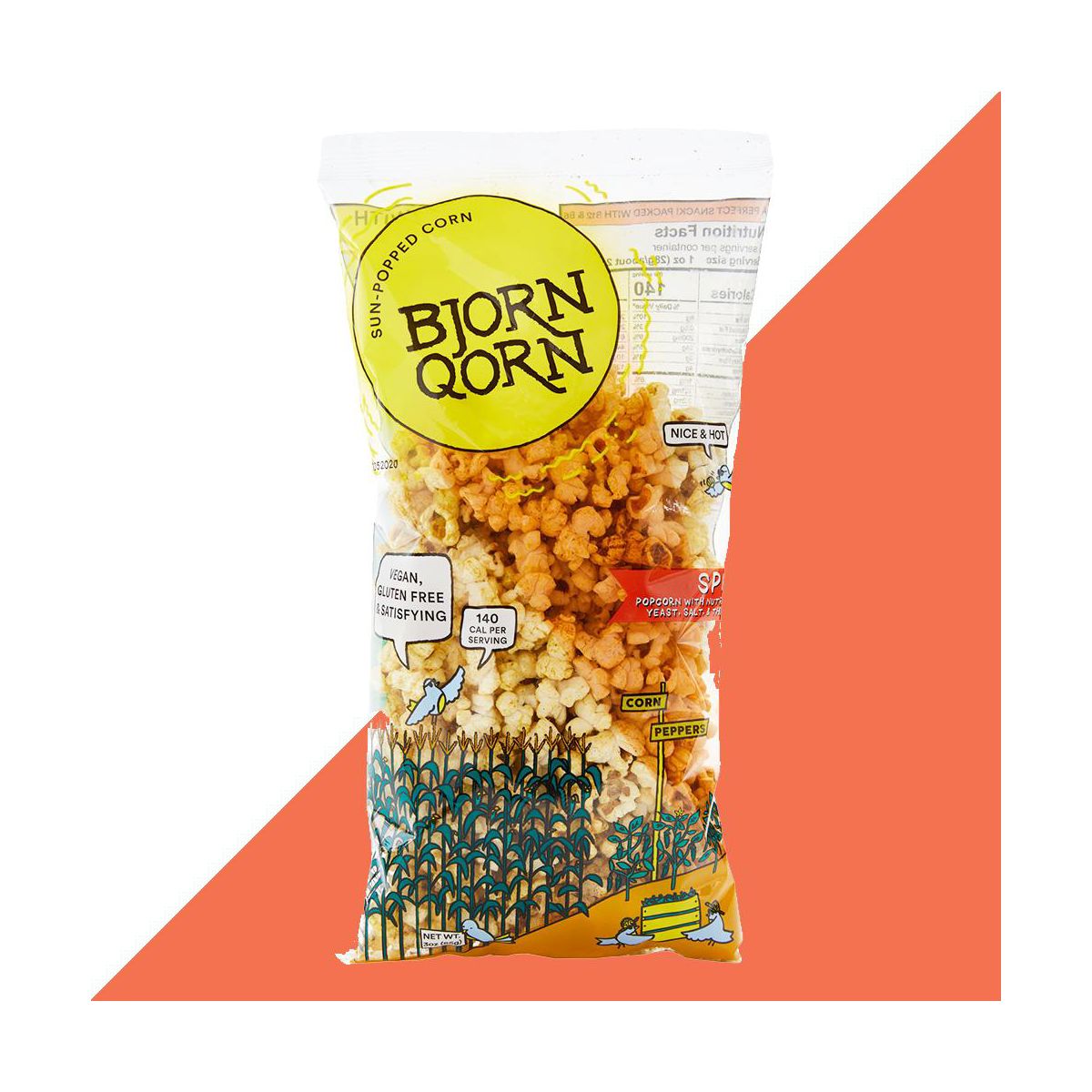 BjornQorn Picante, Paquete de 12 (3 oz) de Palomitas