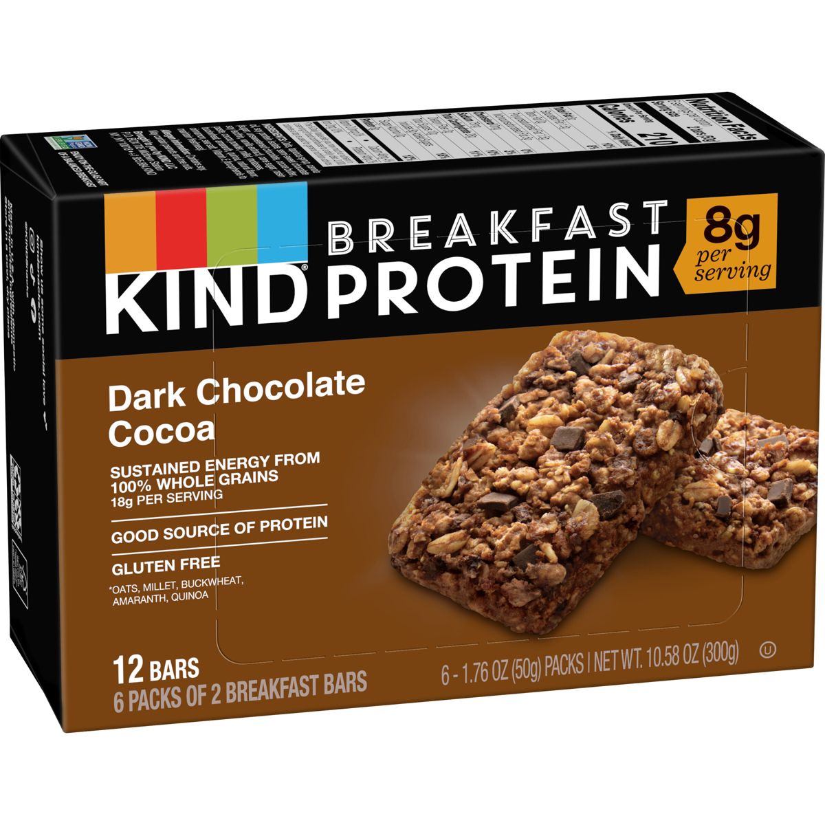 Barras de Proteína Kind Breakfast Chocolate Oscuro - 10.58 oz/12 ct - Imagen 4