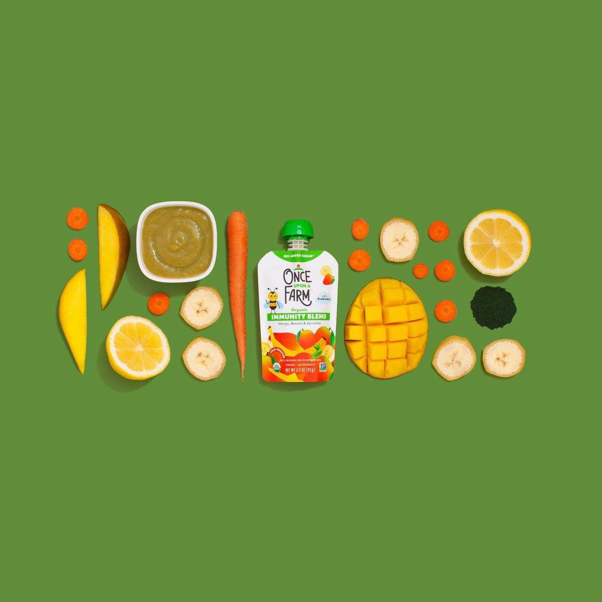 Once Upon a Farm Batido Orgánico de Inmunidad Mango Plátano Espirulina para Niños - 3.2 oz - Imagen 4