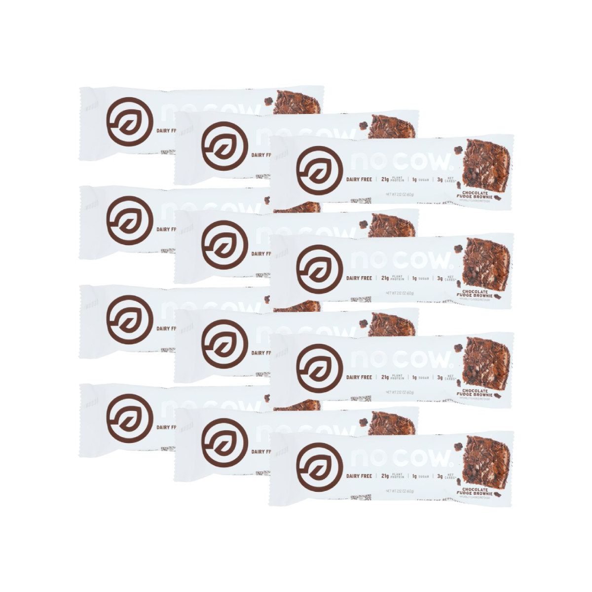 Barra No Cow Chocolate Fudge Brownie - 12 barras, 2.12 oz - Imagen 2