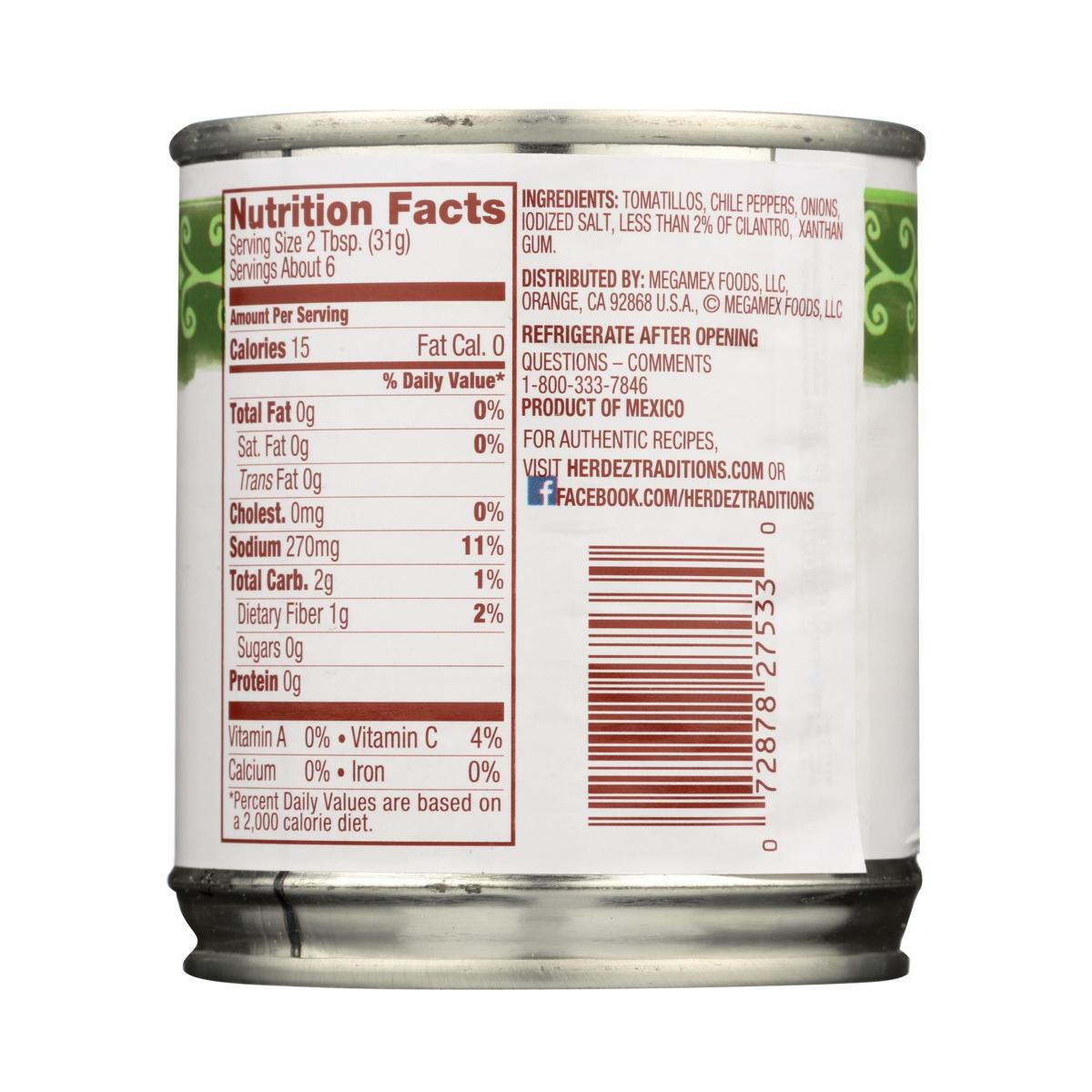 Salsa Verde Herdez - Paquete de 12, 7 oz - Imagen 4