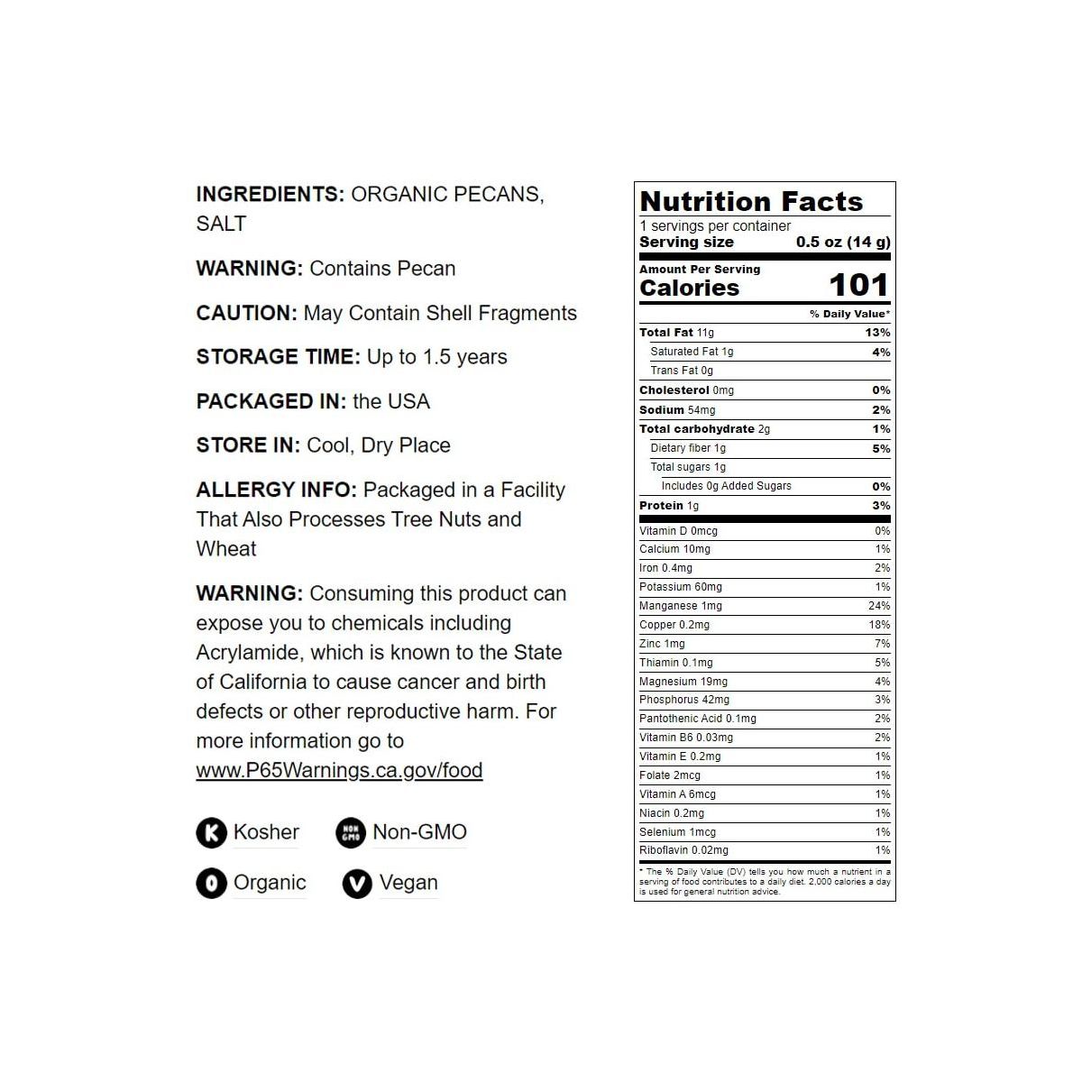 Mitades de Pecanas Orgánicas Tostadas en Seco con Sal del Himalaya - por Food To Live - Imagen 4