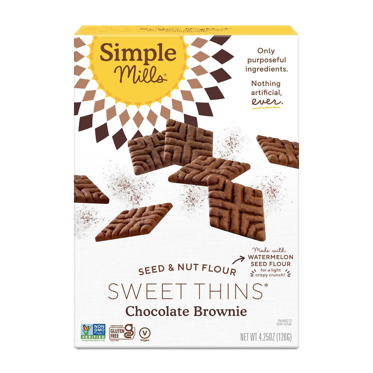 Simple Mills Chocolate Brownie Sweet Thins - 4.25 oz - Imagen 2