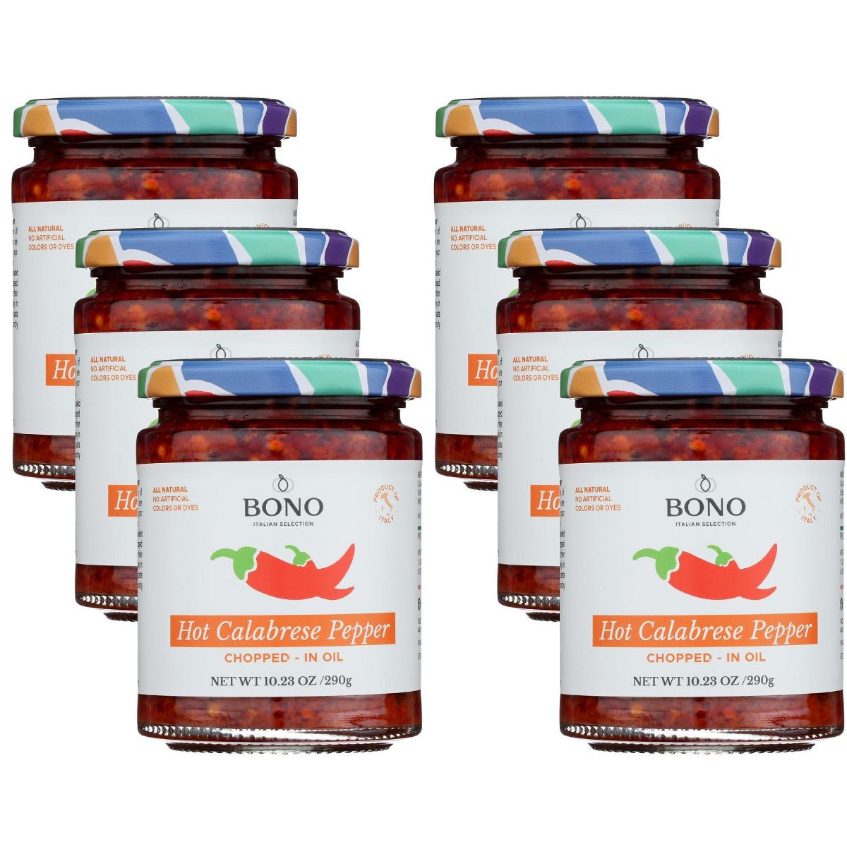 Bono Papers Pimiento Calabrese Picante en Aceite Picado - Caja con 6/10.23 oz