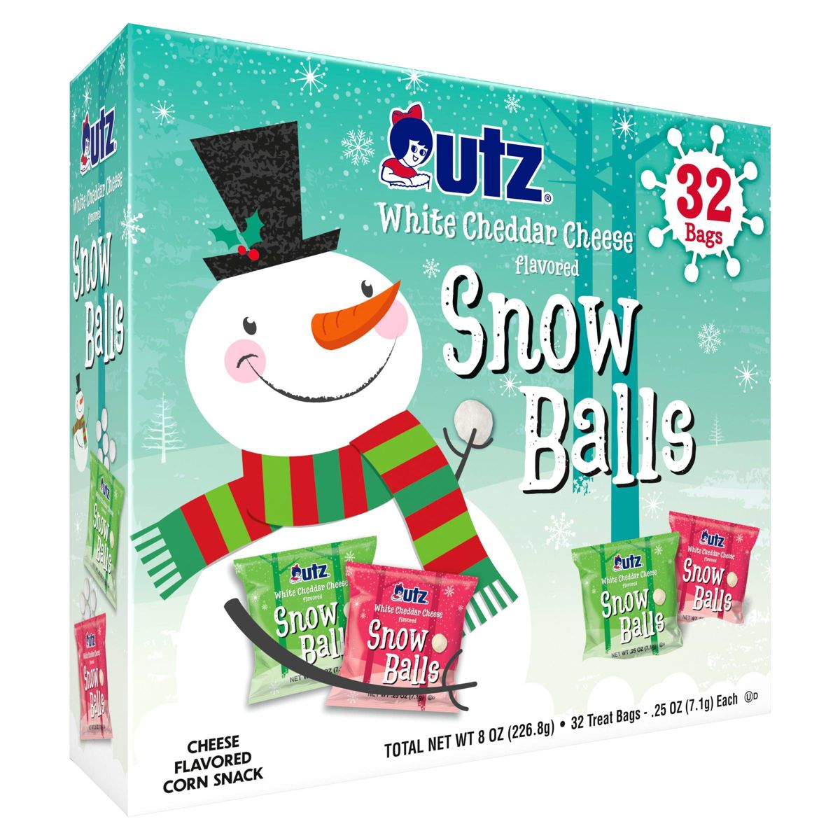 Utz Snow Balls White Cheddar Multipack Botana para Fiestas - 8oz/32ct - Imagen 4