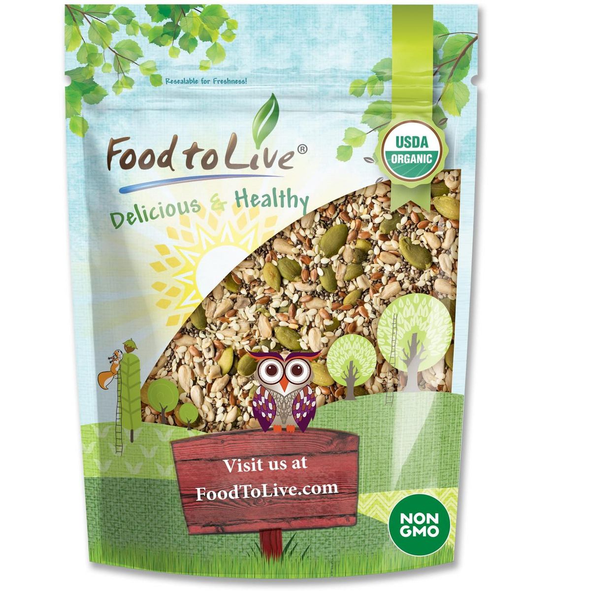 Mezcla Orgánica de 5 Semillas Super - por Food To Live - Imagen 3