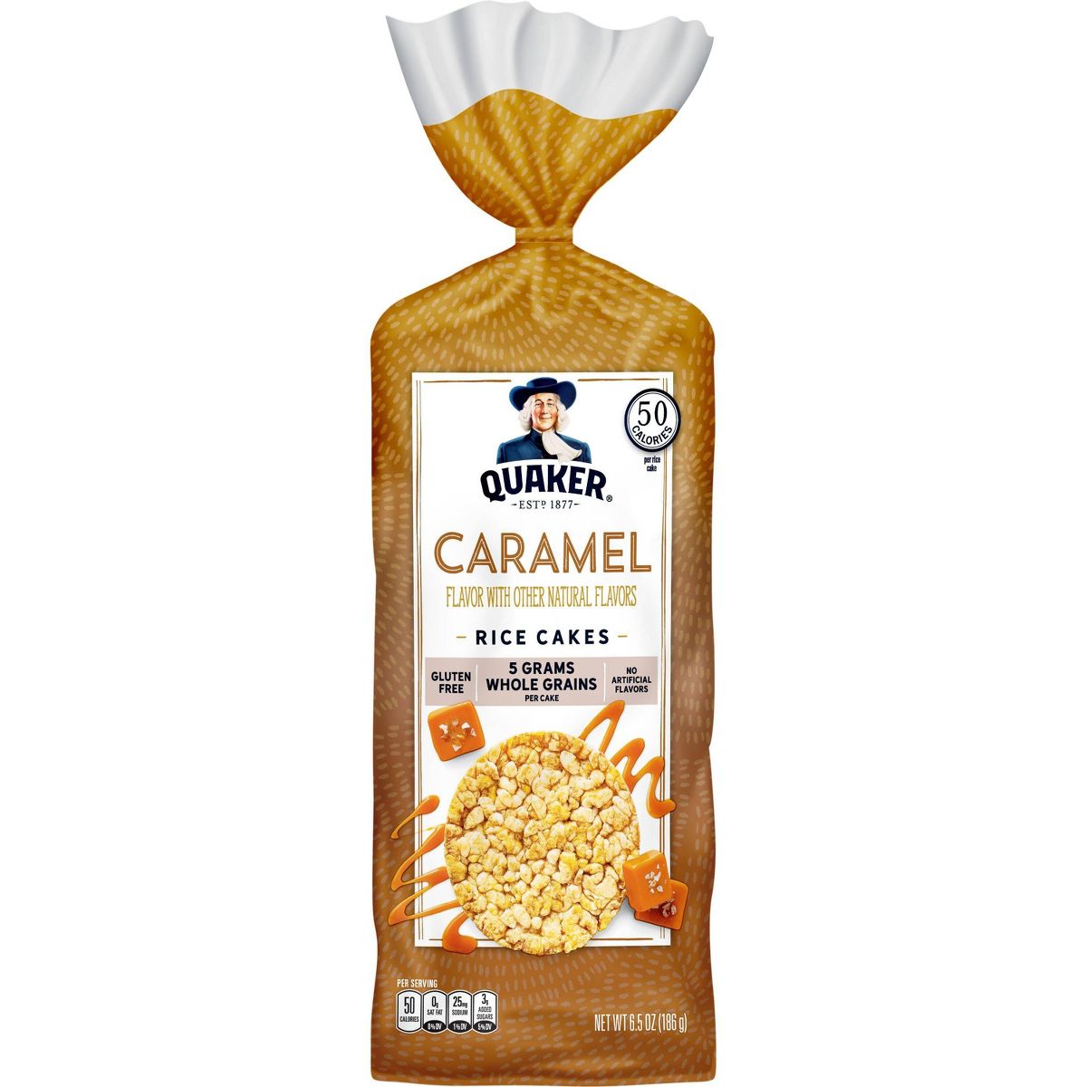 Queque de Arroz Grande Sabor Caramelo Quaker Sin Gluten - 6.5 oz - Imagen 2