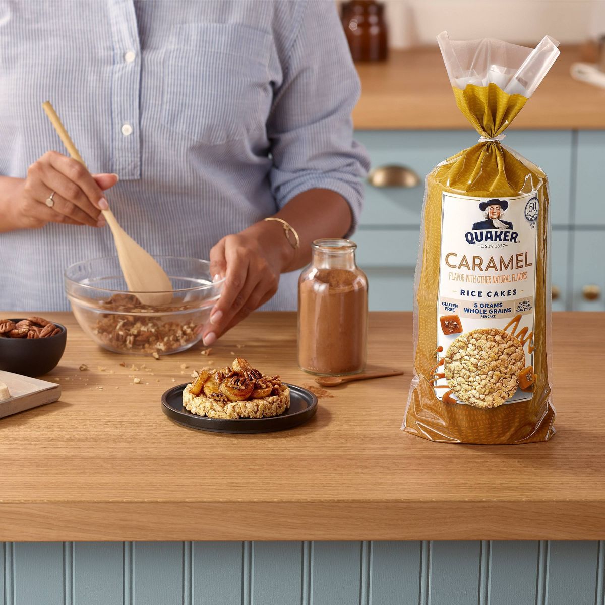 Queque de Arroz Grande Sabor Caramelo Quaker Sin Gluten - 6.5 oz - Imagen 4