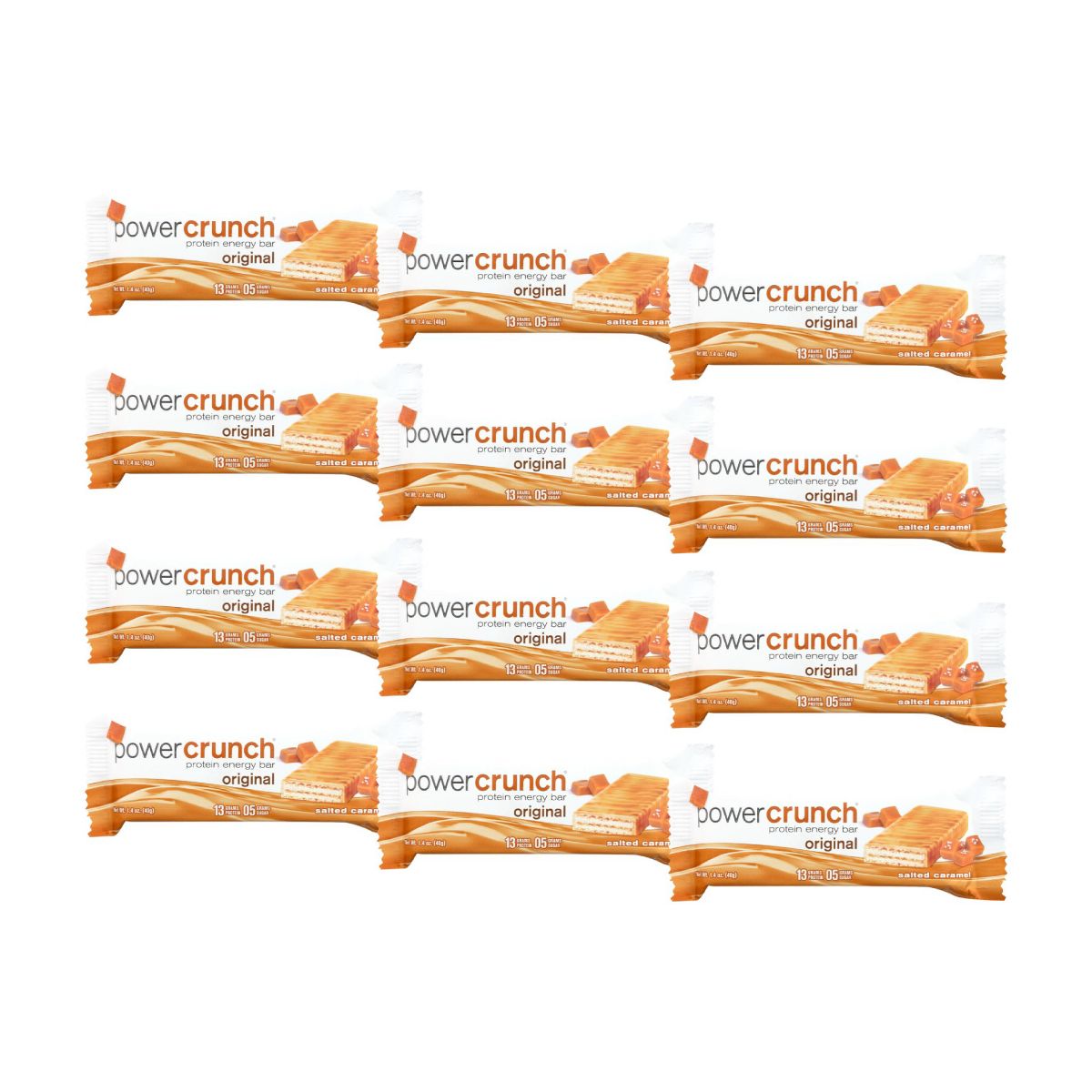 Power Crunch Barra de Proteína y Energía Original Sabor Caramelo Salado - 12 barras, 1.4 oz - Imagen 2