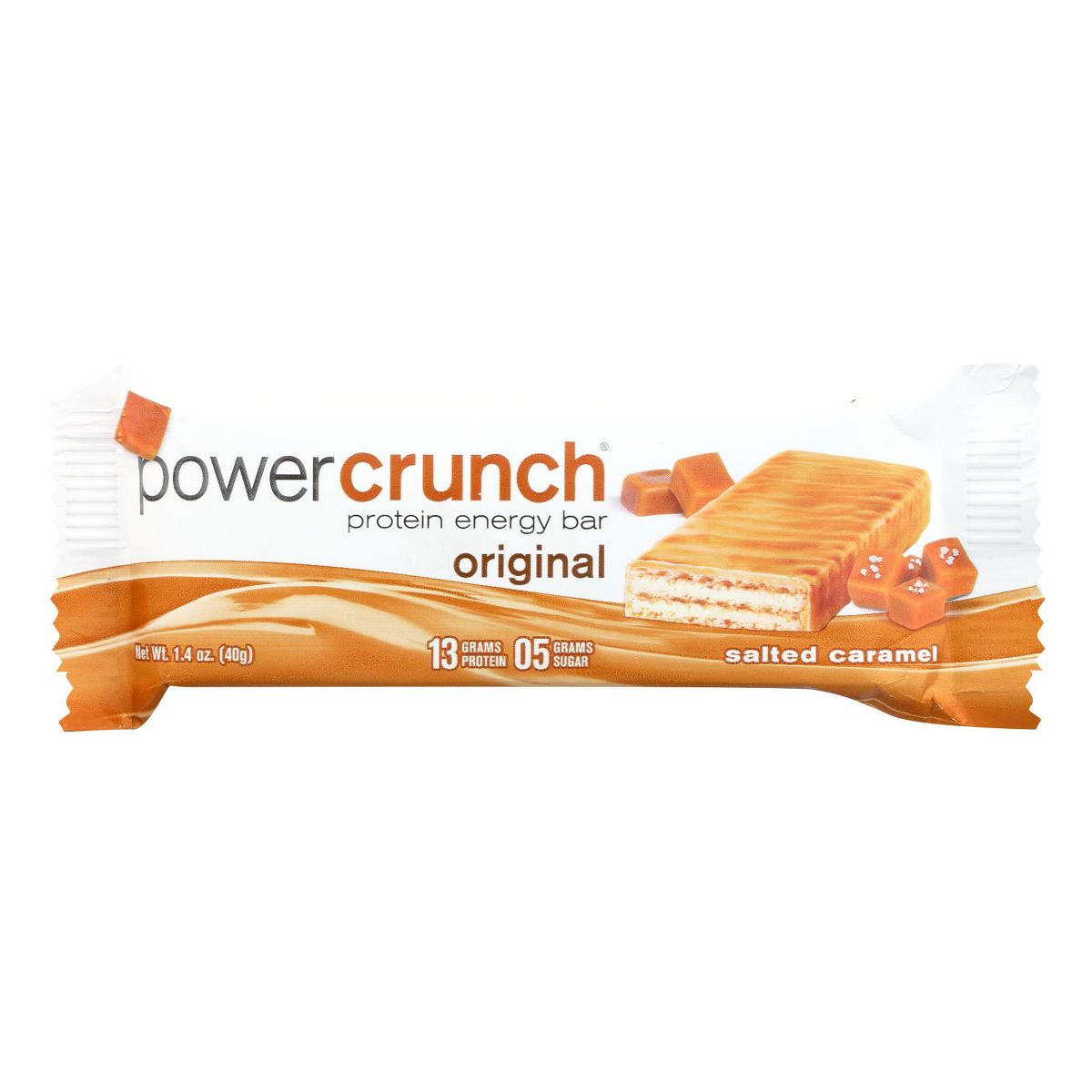 Power Crunch Barra de Proteína y Energía Original Sabor Caramelo Salado - 12 barras, 1.4 oz - Imagen 3