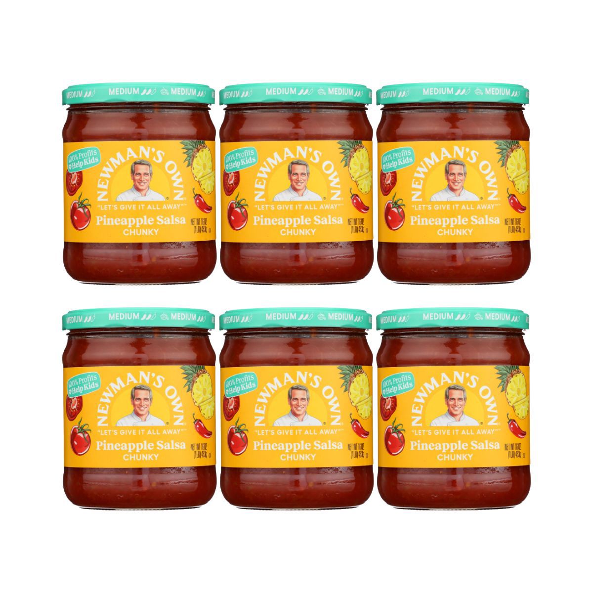 Newman's Own Salsa de Piña - Caja con 8/16 oz