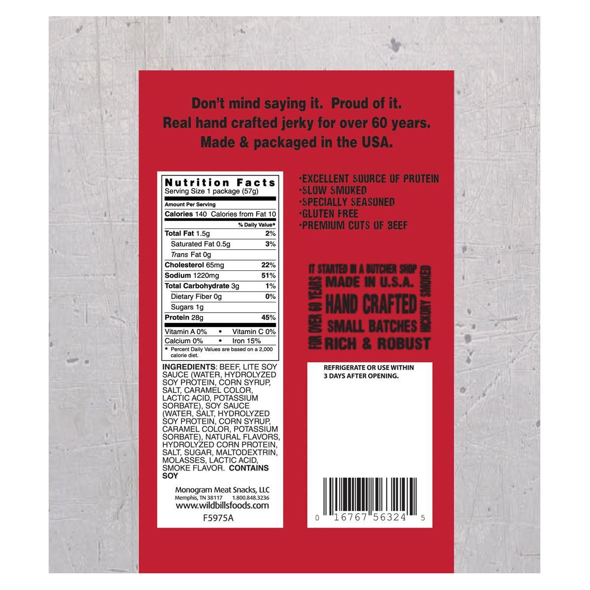 Wild Bill's Original Hickory Smoked Beef Jerky From The Jar Paquete de 2 oz (3 piezas) - Imagen 3