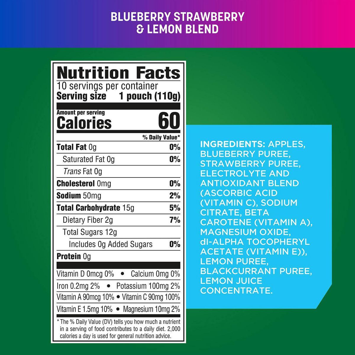 GoGo SqueeZ Active Electrolitos Sin Azúcar Añadido Puré de Frutas Arándano, Fresa y Limón en Bolsitas - 3.9 oz/10 ct - Imagen 9