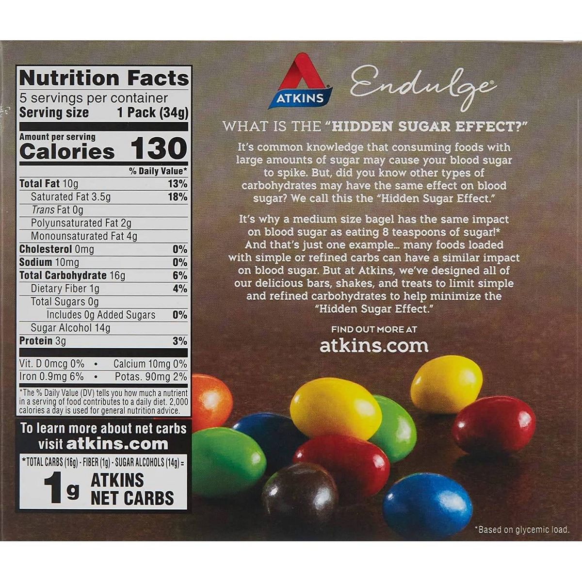 Atkins Endulge Chocolate Peanut Candies - 5ct/6oz - Imagen 8