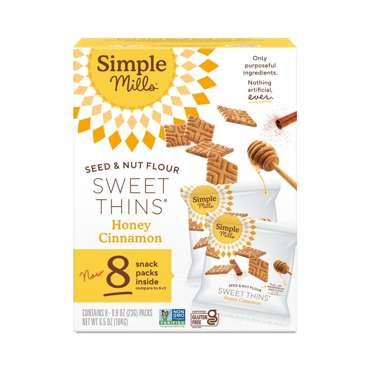 Galletas Crackers Sweet Thin Honey de Simple Mills - Paquete de 8 - Imagen 2