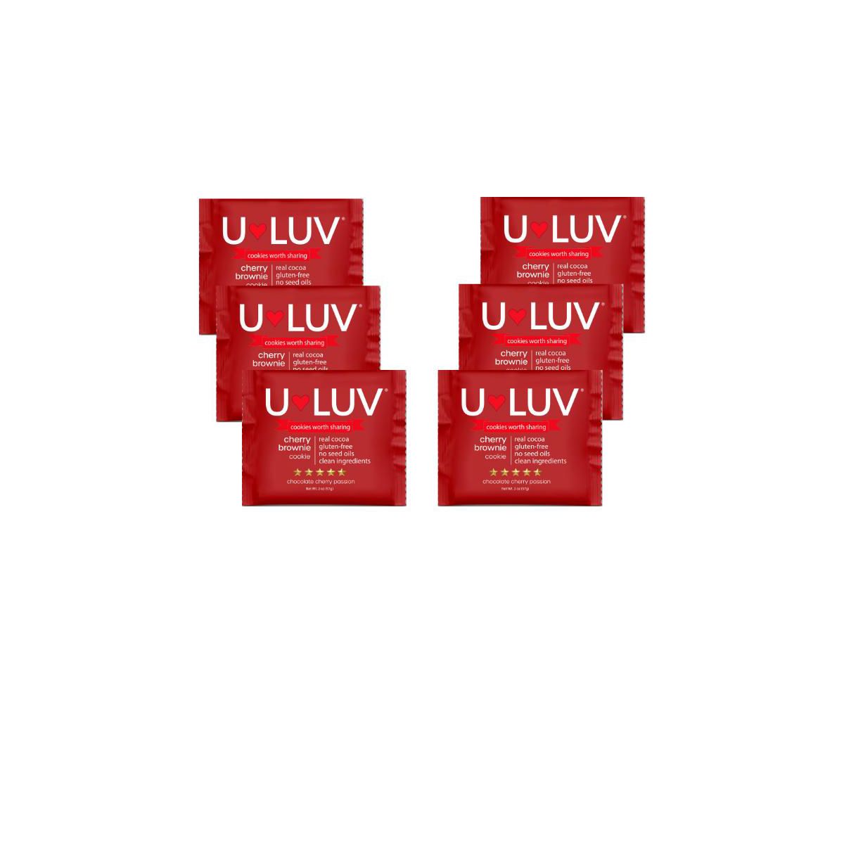 Galleta Brownie de Cereza U-LUV Foods, Paquete de 6