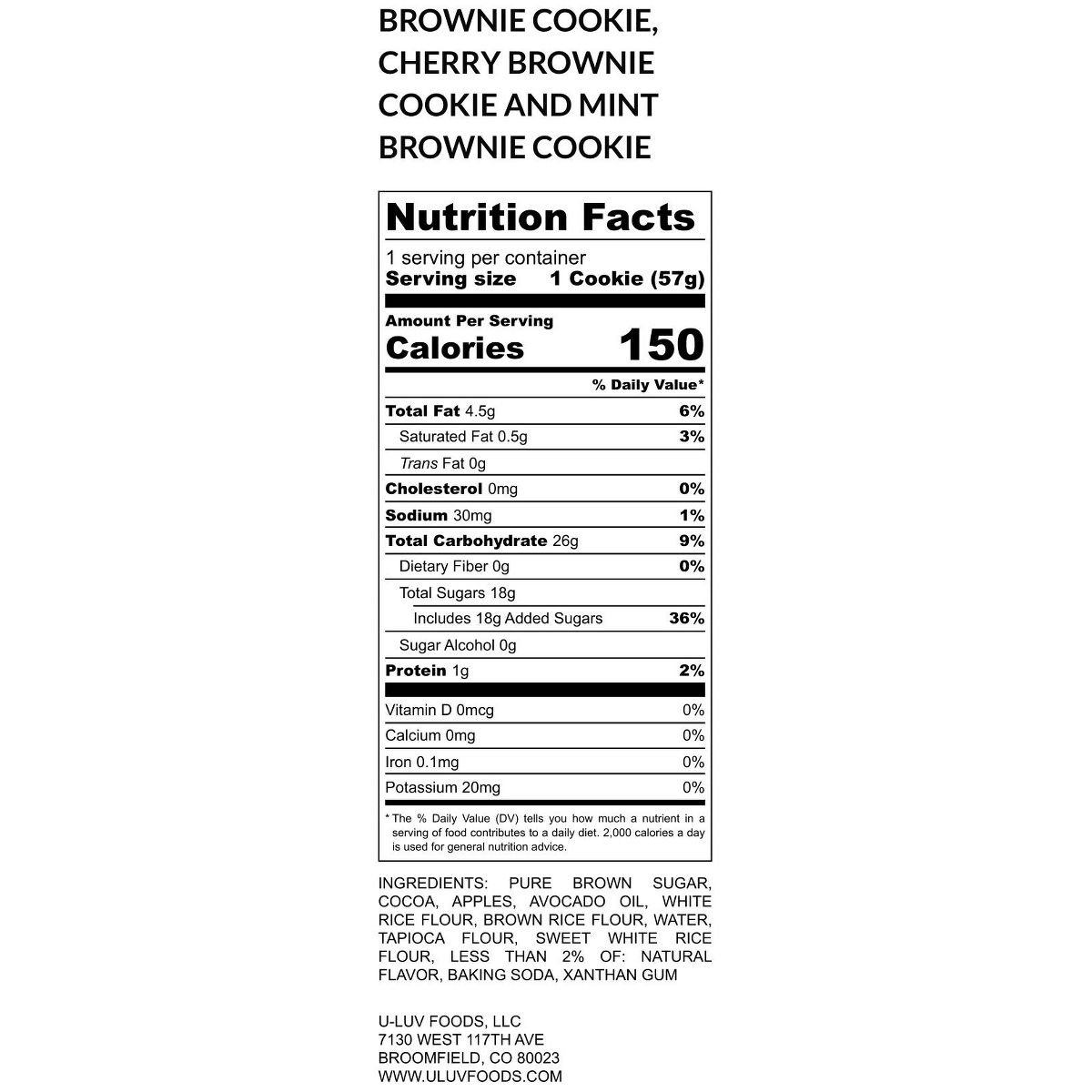 Galleta Brownie de Cereza U-LUV Foods, Paquete de 6 - Imagen 5