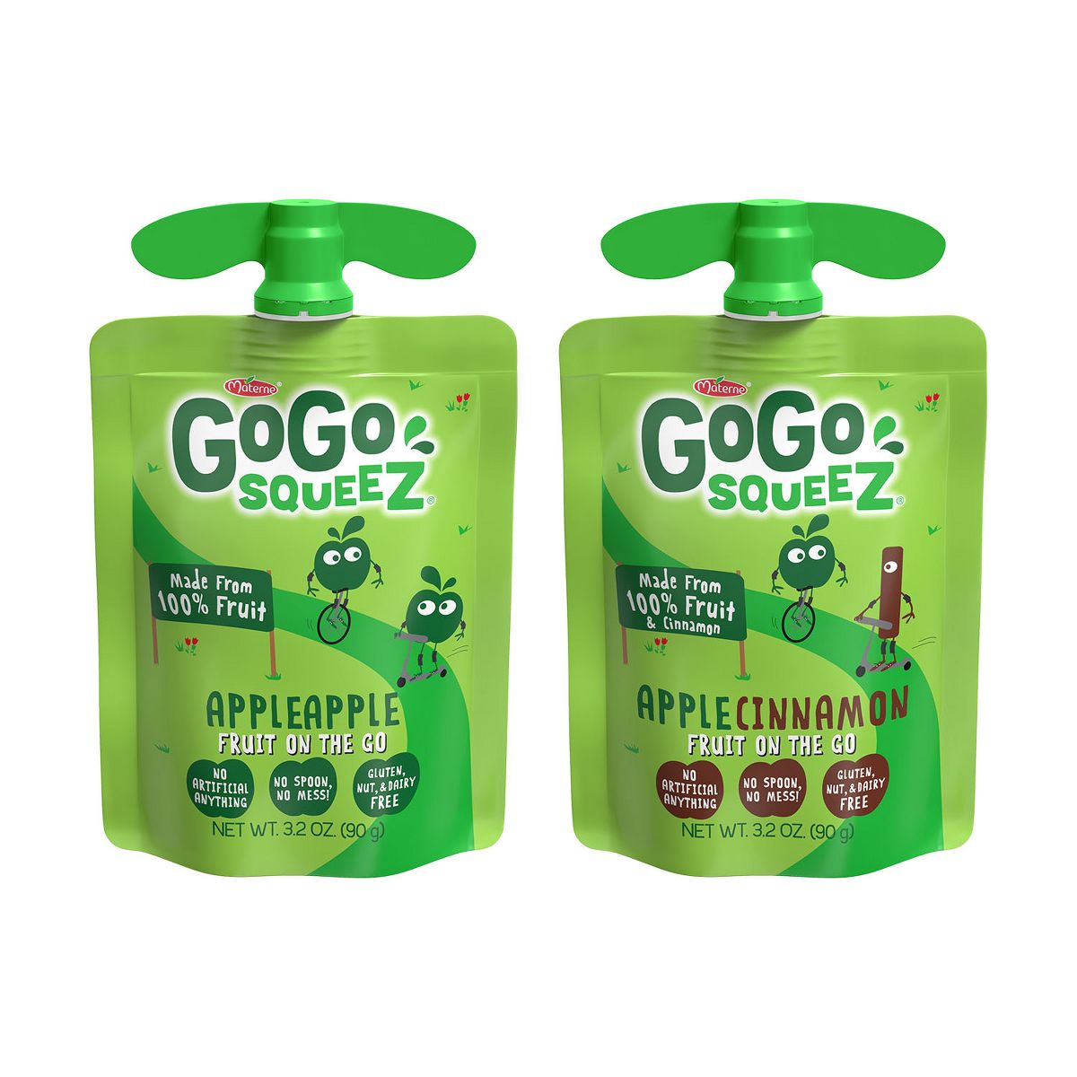 GoGo SqueeZ Puré de Manzana y Fruta Sin Azúcar Añadida Sabor Manzana Canela Paquete Variado - 3.2 oz/20 ct - Imagen 4