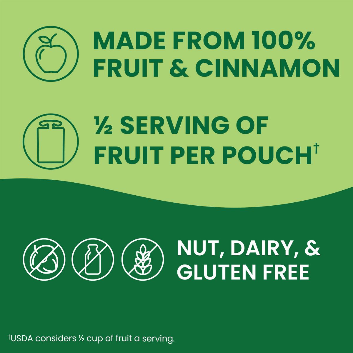 GoGo SqueeZ Puré de Manzana y Fruta Sin Azúcar Añadida Sabor Manzana Canela Paquete Variado - 3.2 oz/20 ct - Imagen 7