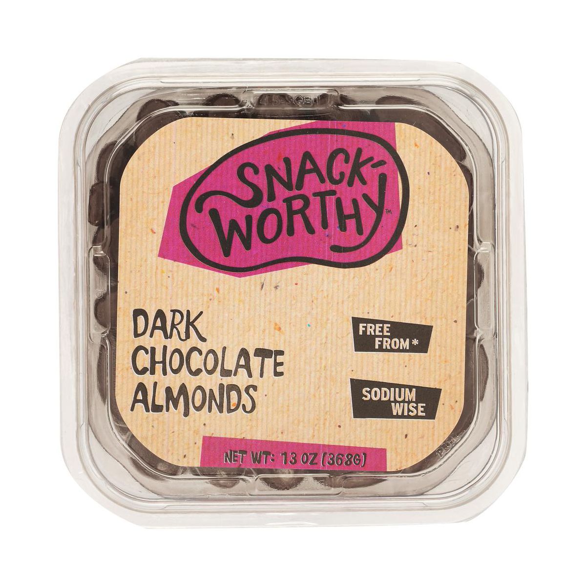 Snackworthy Chocolate Oscuro con Almendras - Paquete de 12 - 13 OZ - Imagen 3