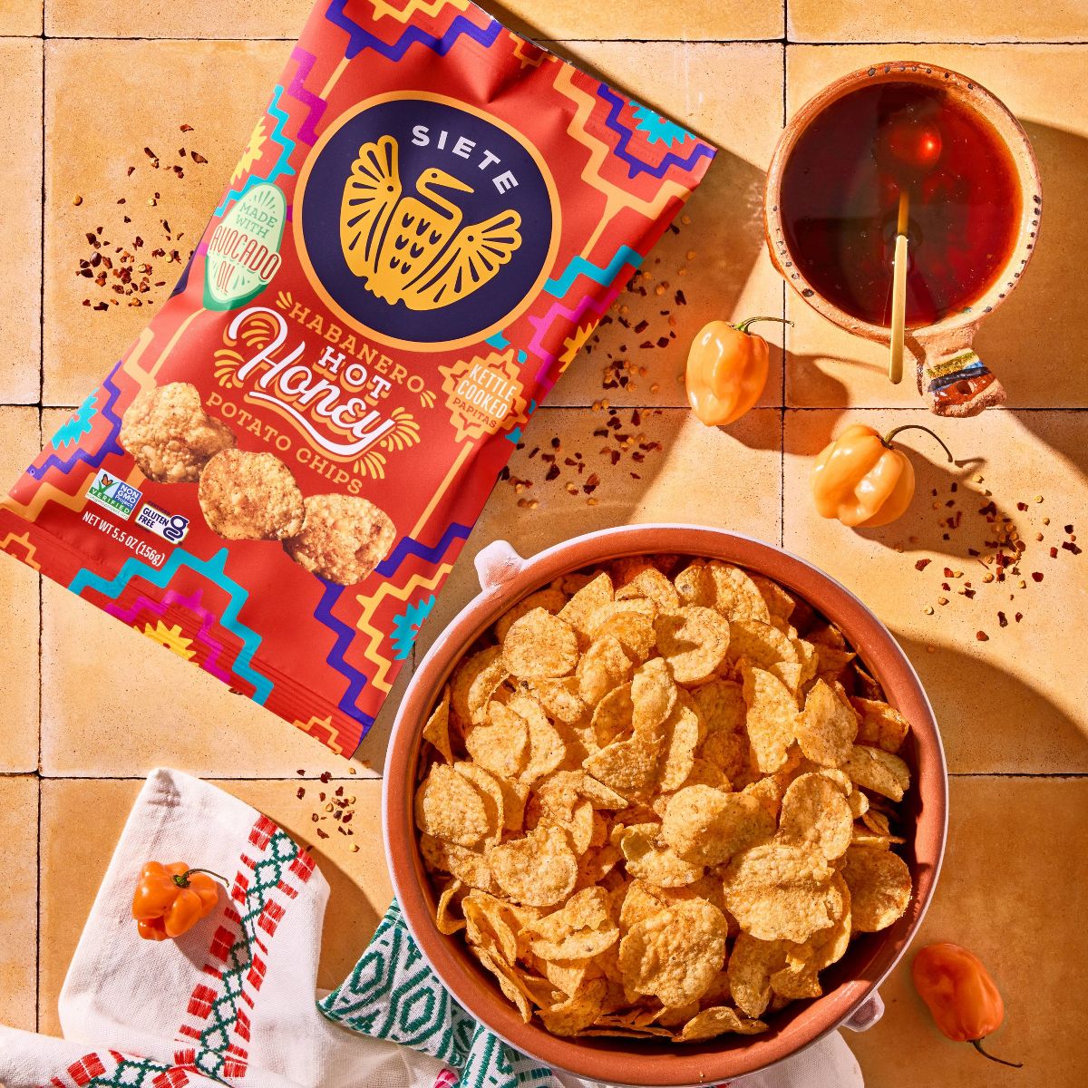 Papas fritas Siete Habanero Honey estilo Kettle Cooked - 5.5 oz - Imagen 5