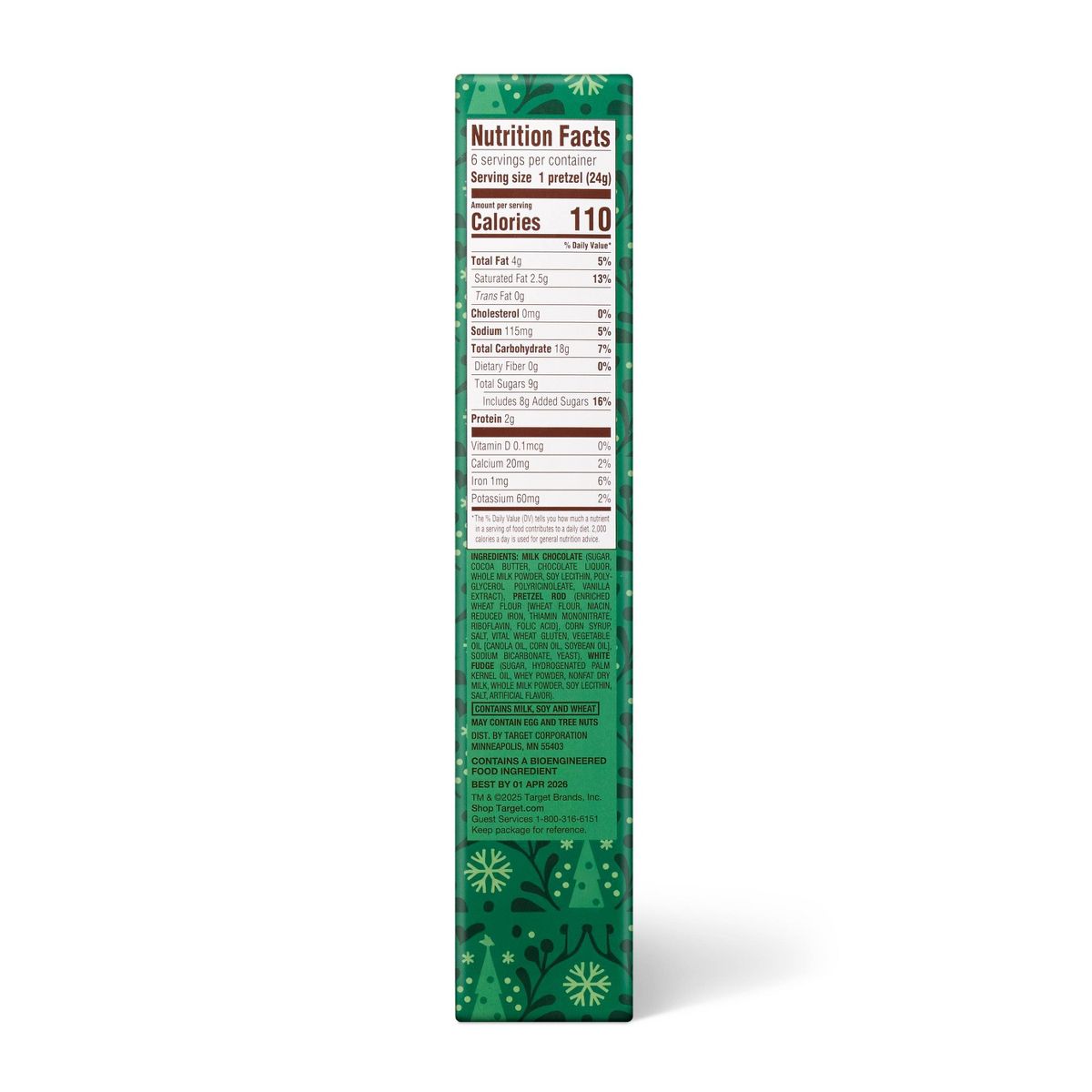 Barritas de Pretzel Bañadas en Chocolate con Leche y Goteadas de Blanco Navideñas - 5.1 oz/6 ct - Favorite Day™ - Imagen 3