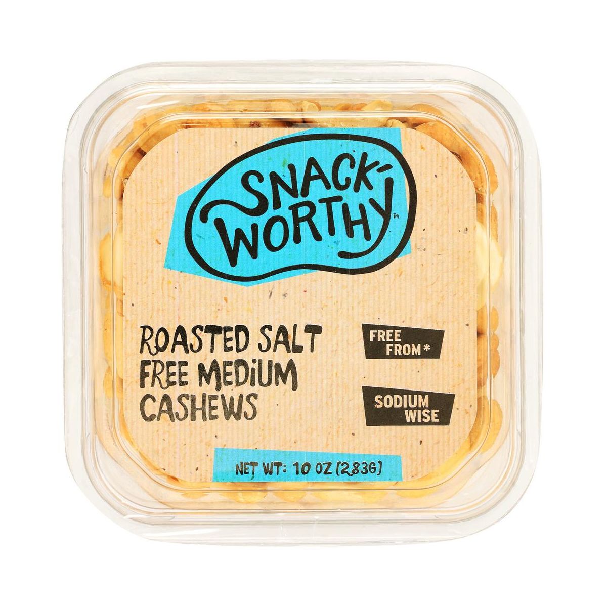 Snackworthy Anacardo Tostado Medio Sin Sal - Paquete de 12 - 10 OZ - Imagen 3