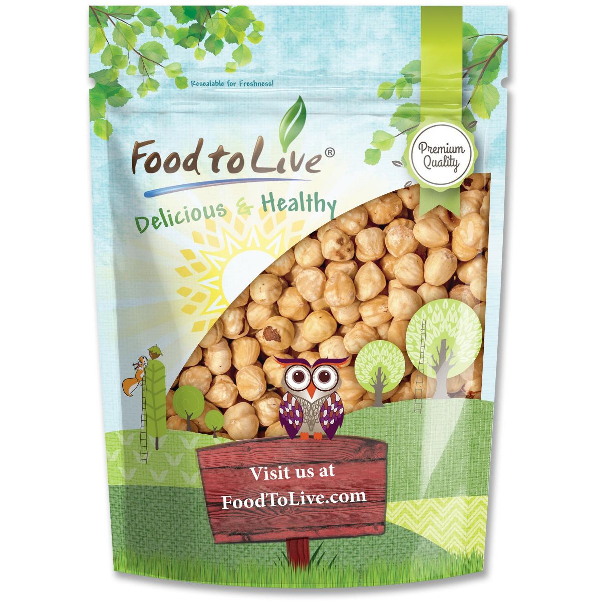 Avellanas Secas Tostadas – Sin Sal, Enteras, Horno Tostado, Sin Aceite Agregado, Sin Piel, Veganas, Kosher, Granel. Altas en Proteína y Vitamina E.