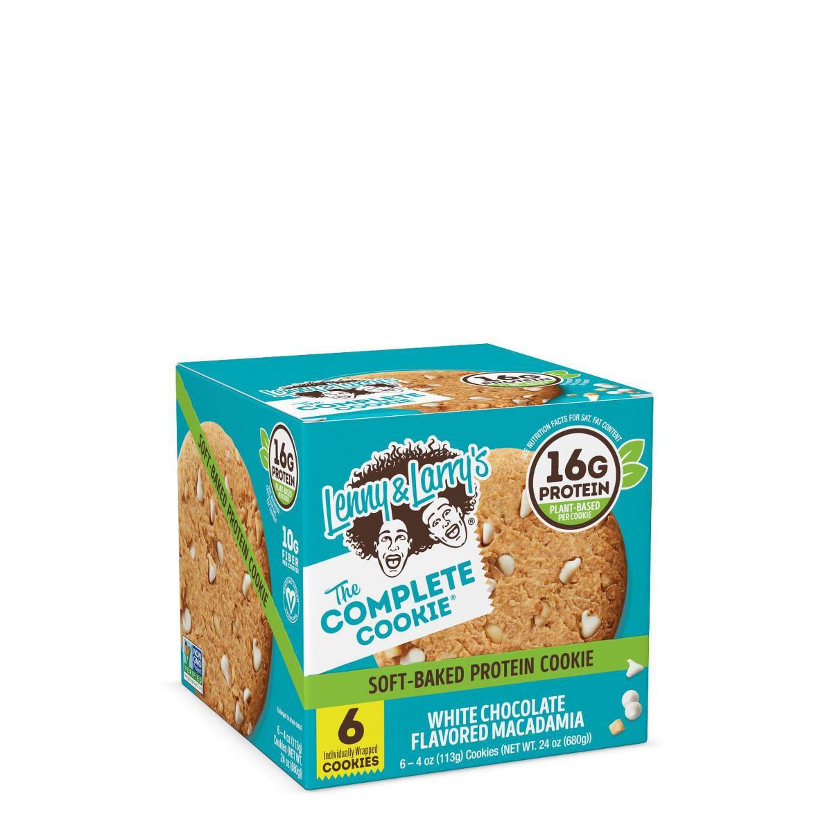 Galletas Veganas Completas Lenny & Larry's - Sabor Chocolate Blanco y Macadamia - 4 oz / 6 ct - Imagen 2
