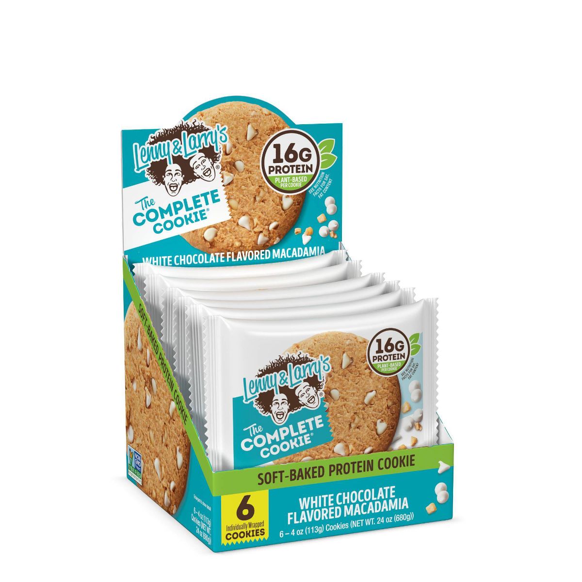 Galletas Veganas Completas Lenny & Larry's - Sabor Chocolate Blanco y Macadamia - 4 oz / 6 ct - Imagen 3