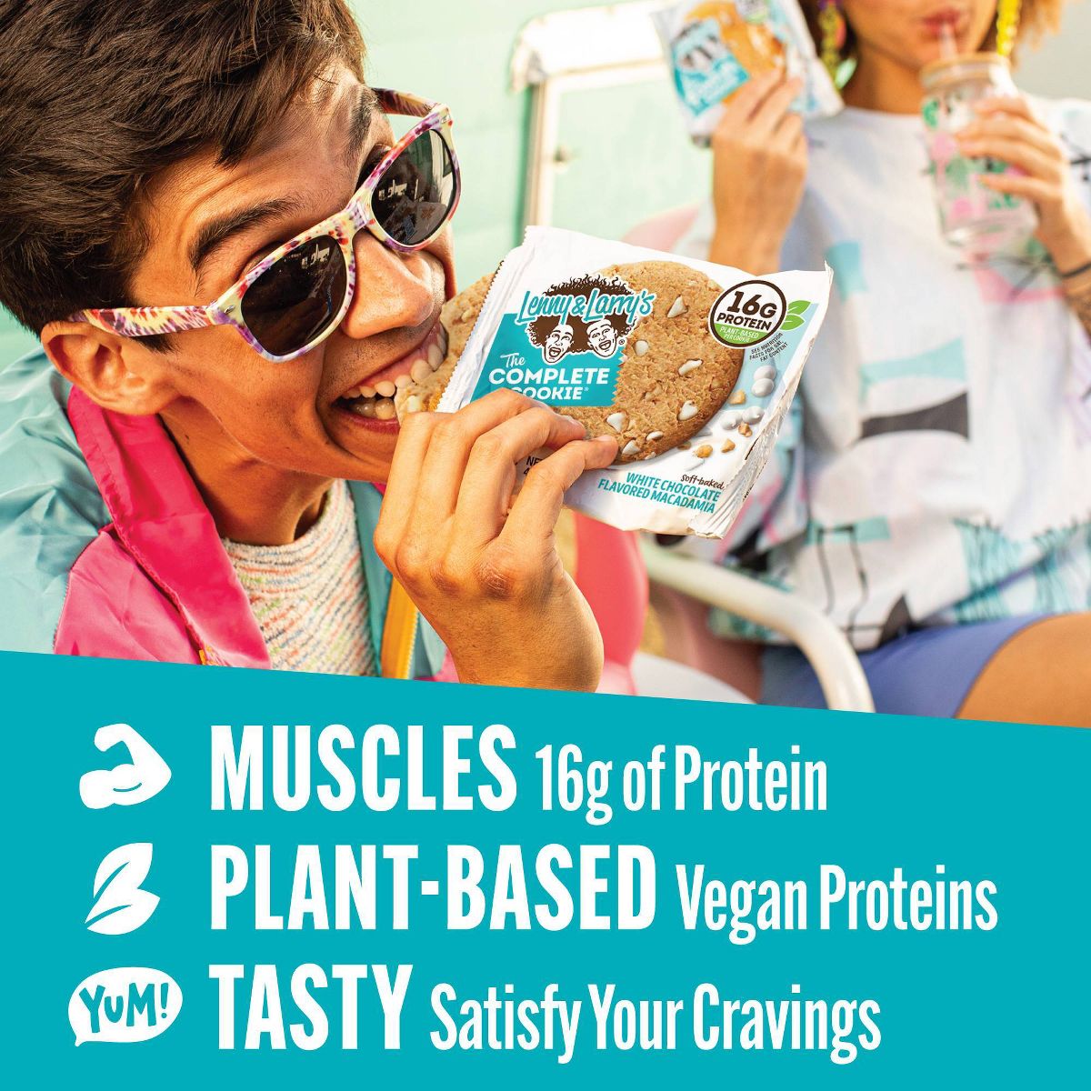Galletas Veganas Completas Lenny & Larry's - Sabor Chocolate Blanco y Macadamia - 4 oz / 6 ct - Imagen 4
