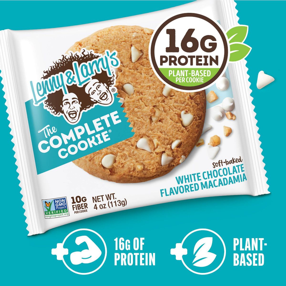 Galletas Veganas Completas Lenny & Larry's - Sabor Chocolate Blanco y Macadamia - 4 oz / 6 ct - Imagen 5