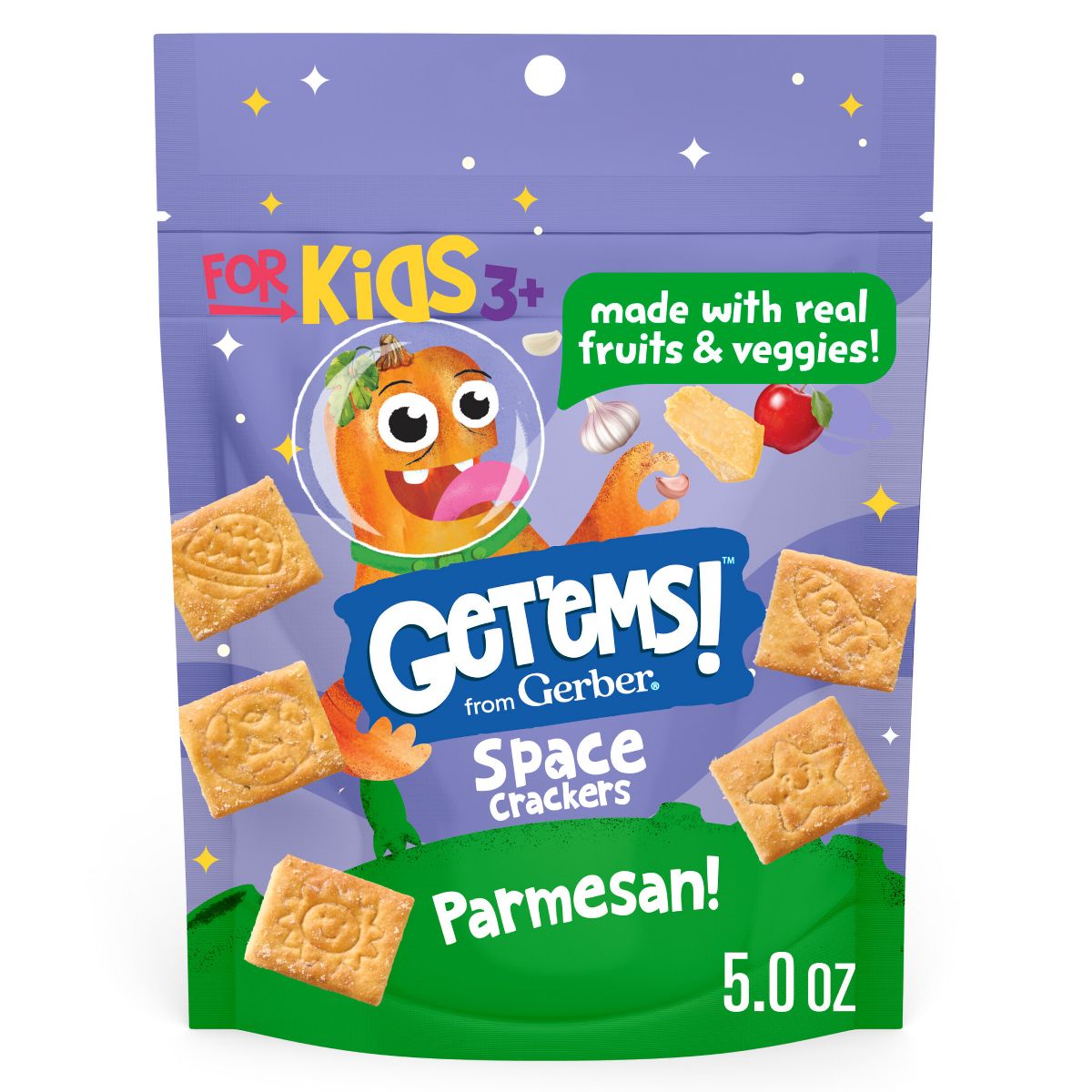 Galletas para niños Get'ems! de Gerber Sabor Queso Parmesano - 5 oz - Imagen 2