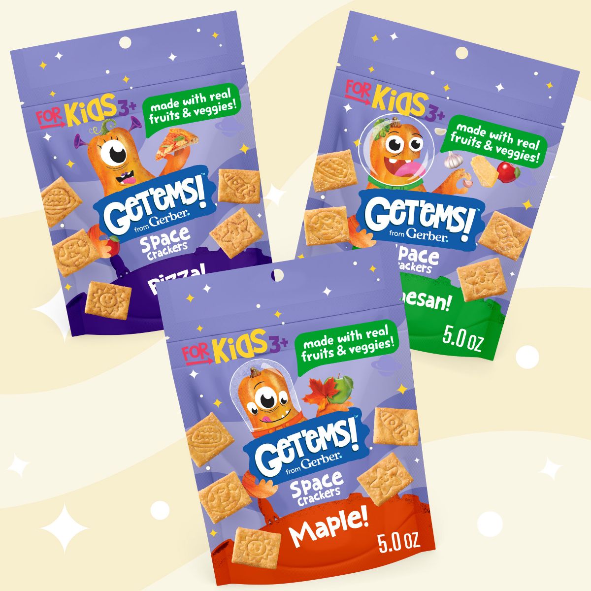 Galletas para niños Get'ems! de Gerber Sabor Queso Parmesano - 5 oz - Imagen 8