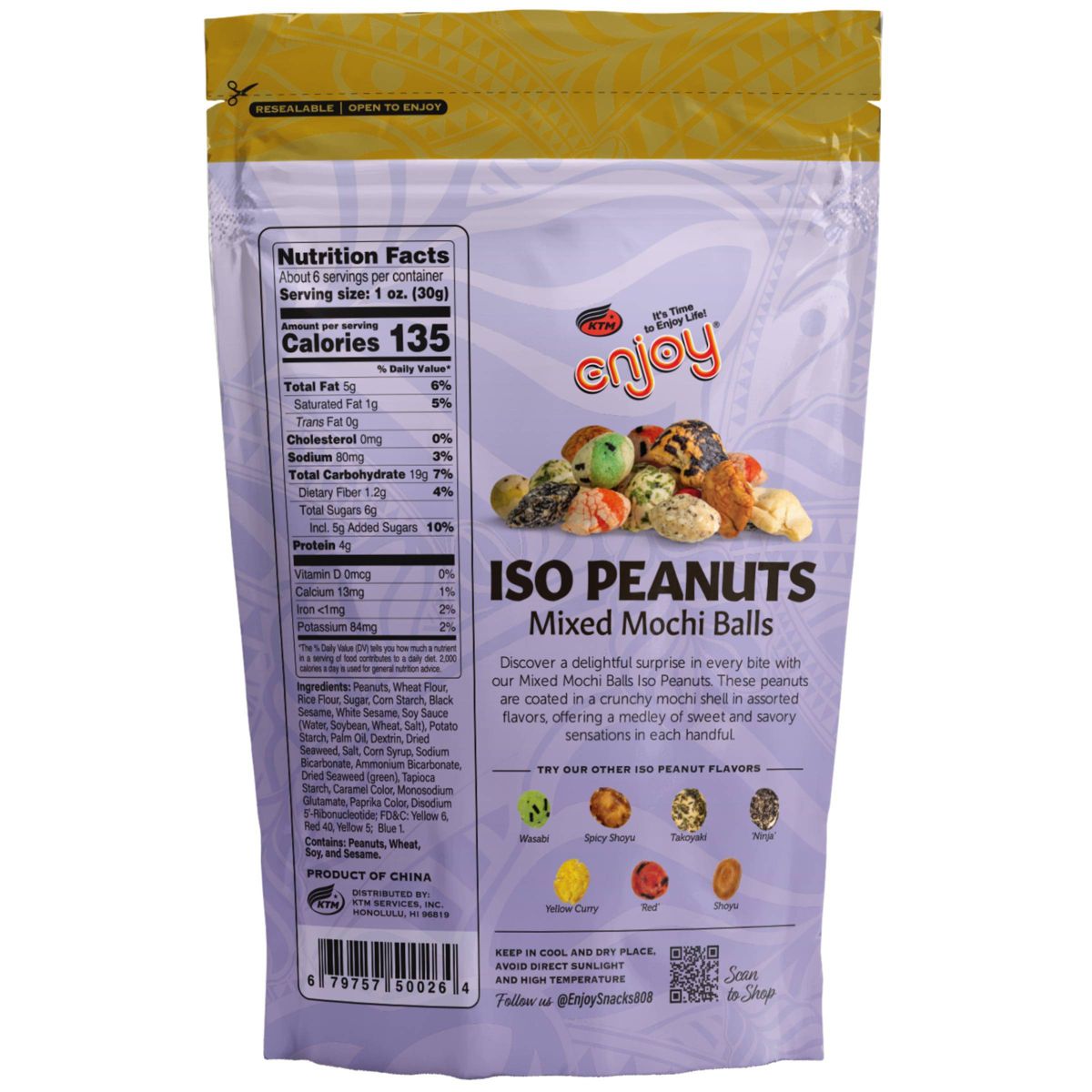 Mezcla de Cacahuates Iso Mochi Balls Enjoy - 6 oz - Imagen 3