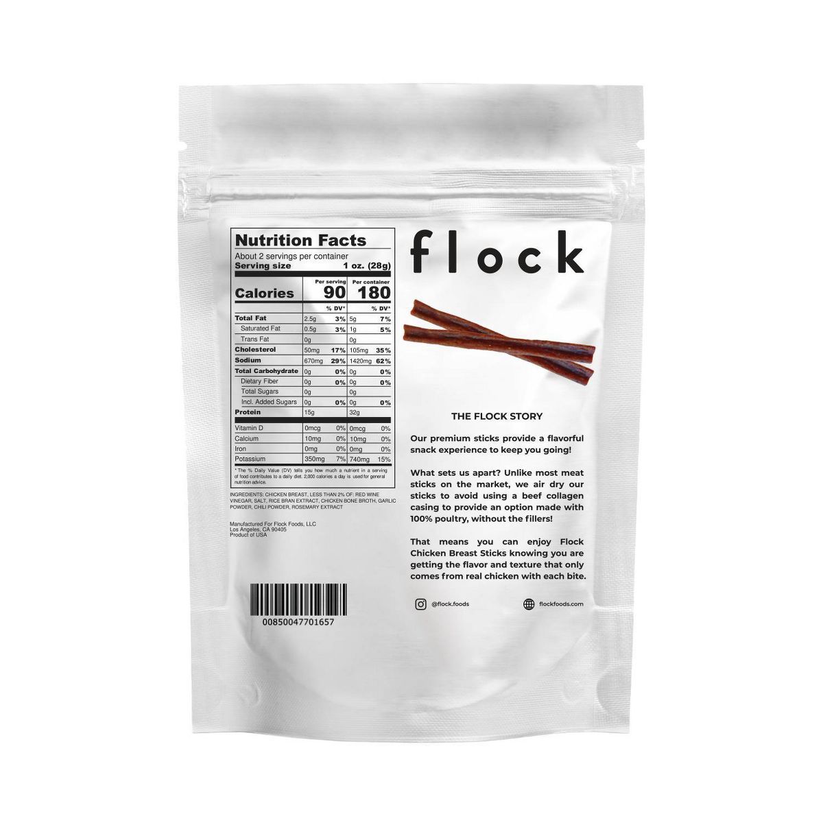 Flock Foods Original Chicken Sticks - 2.12 oz - Imagen 3