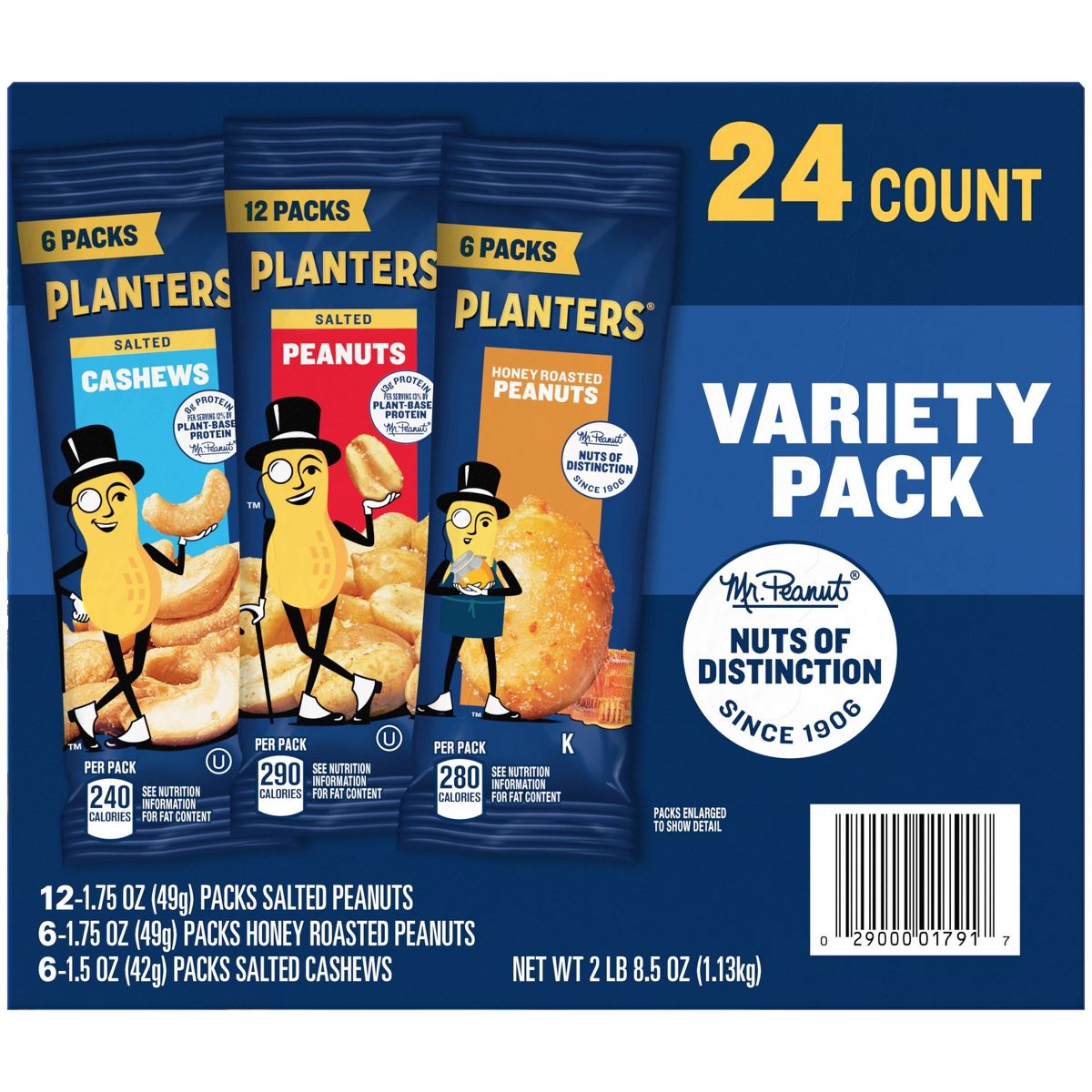 Planters Paquete Variado de Cacahuates - 24ct/40.5oz