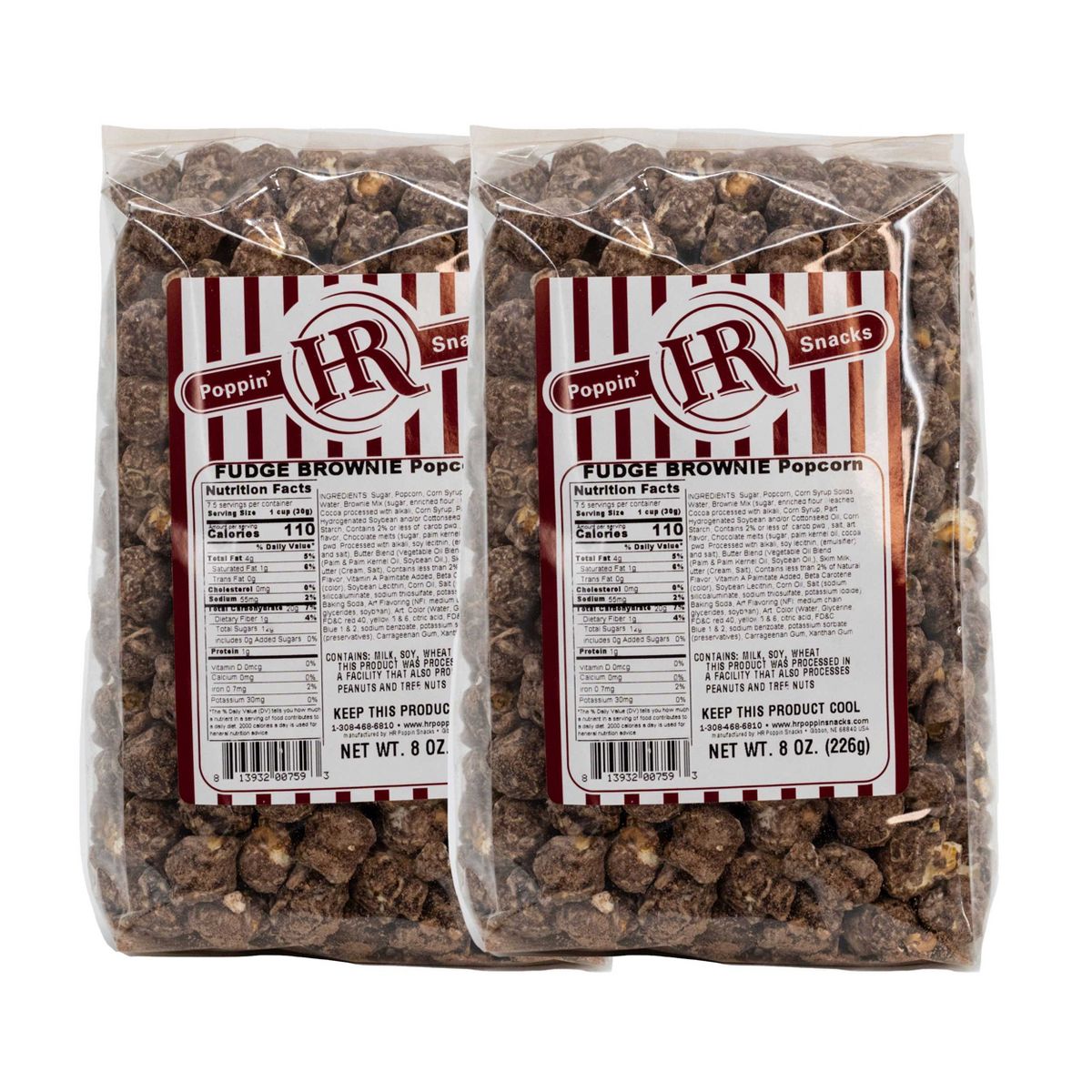 HR Poppin' Snacks 8 oz Palomitas Sabor Pastel de Chocolate - Paquete de 2 - Imagen 2
