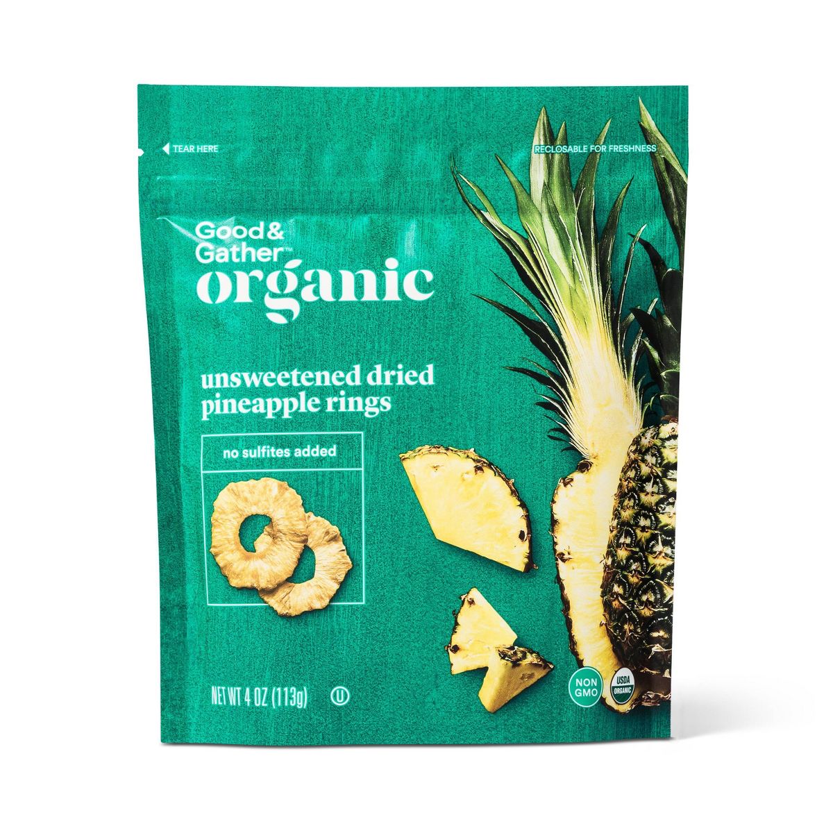 Aros de Piña Deshidratada Orgánica Sin Azúcar - 4 oz - Good & Gather™