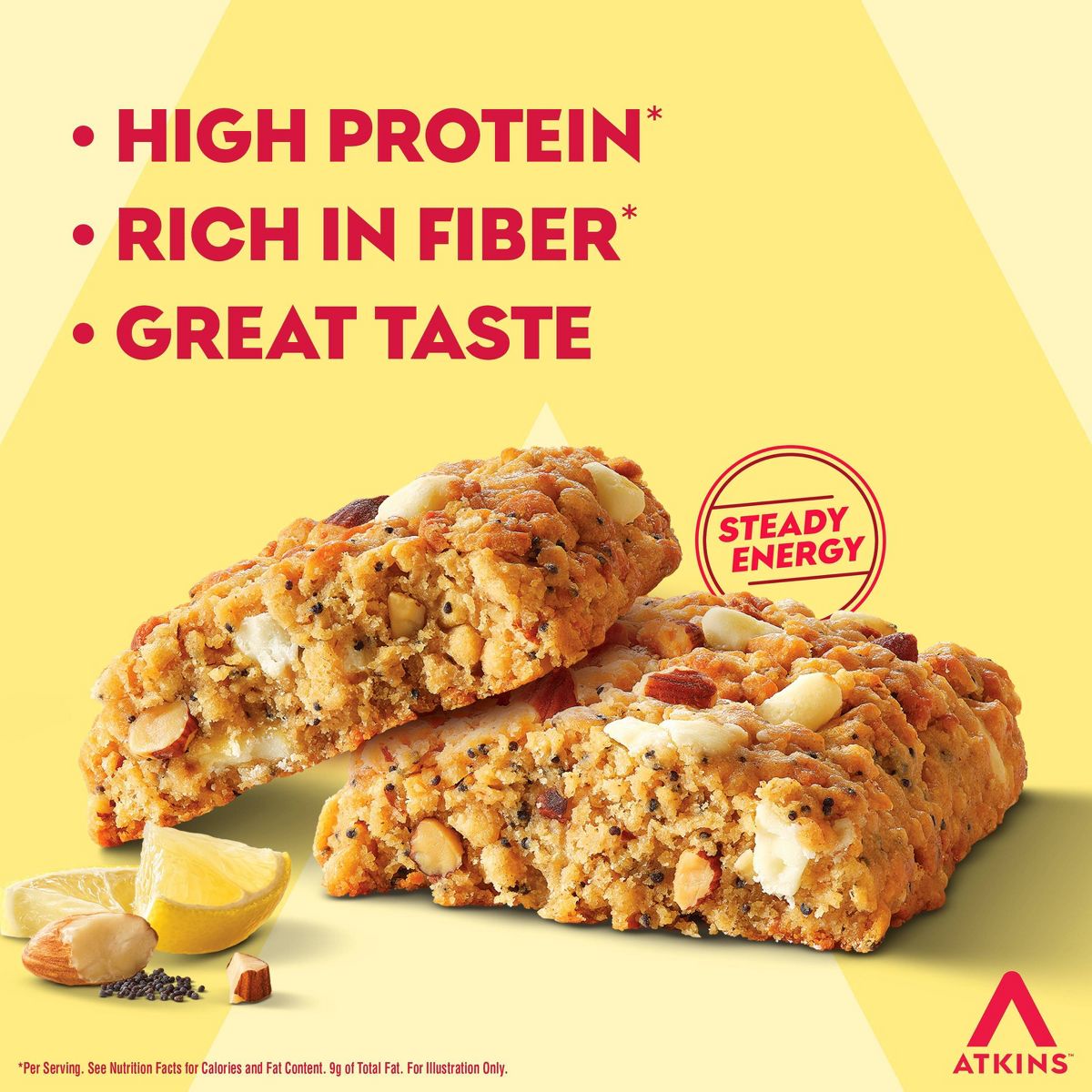 Barras de Proteína Atkins - Suaves Horneadas con Sabor a Limón y Semillas de Amapola - 7.05 oz/4 paquetes - 15g de Proteína - Imagen 5