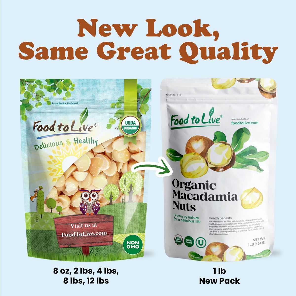 Mitades y Trozos de Nuez de Macadamia Orgánica - Sin OGM, Sin Sal, Sin Tostar, Kosher, Cruda, Vegana, a Granel - Imagen 8