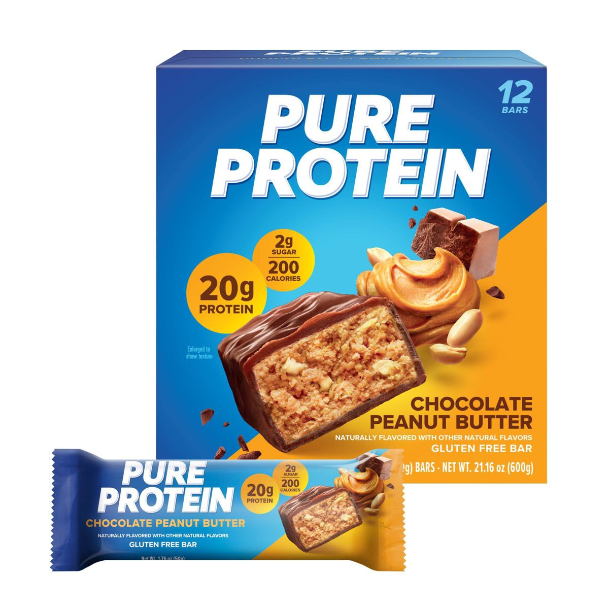 Barra de Proteína Pure Protein Chocolate y Mantequilla de Cacahuate - 20g de Proteína - 12ct - Imagen 2