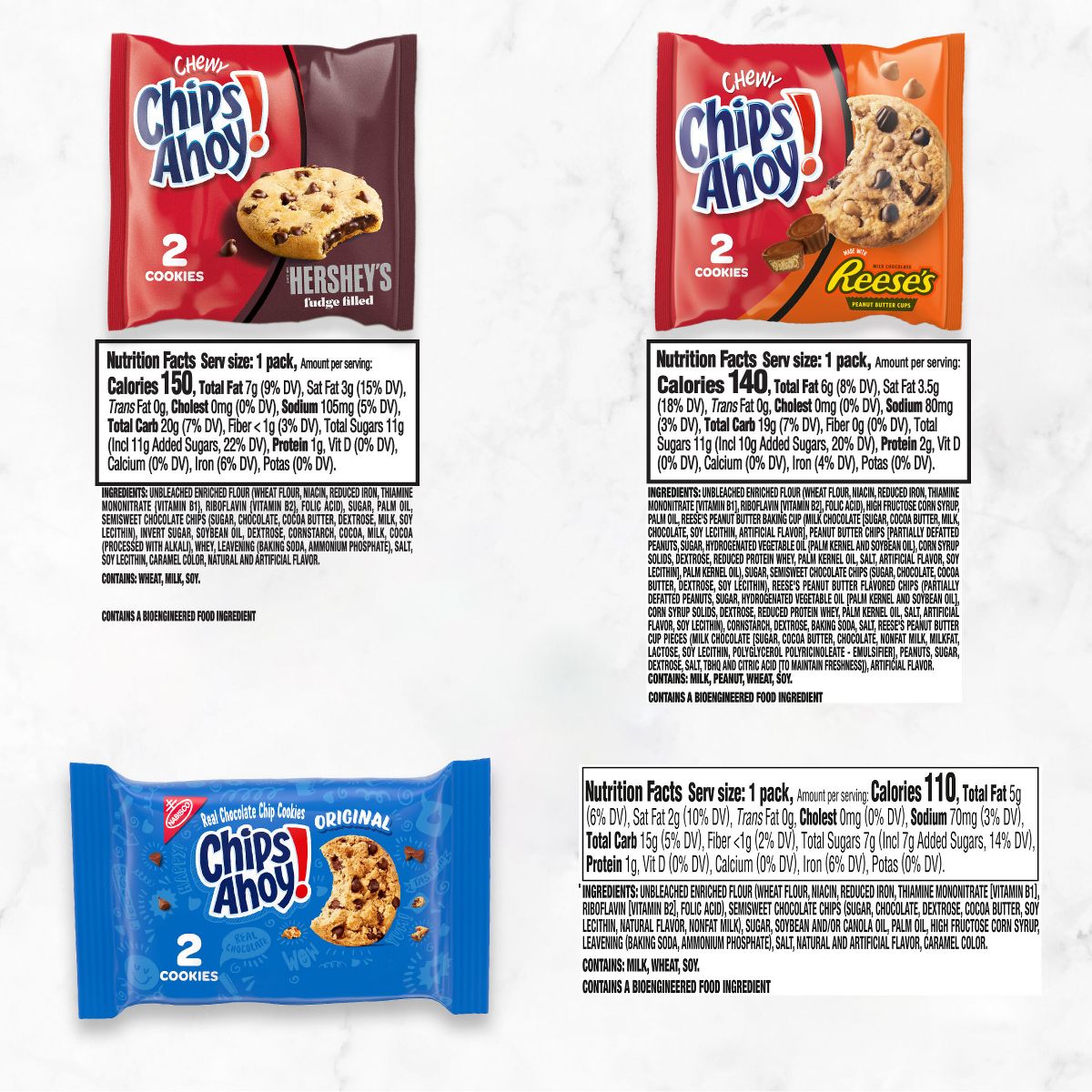 Paquete Variado de Galletas CHIPS AHOY!, Galletas con Chispas de Chocolate Originales, Galletas Suaves con Chispas de Chocolate y Tazas de Crema de Cacahuate Reese's y Galletas Suaves de Fudge 47.8 oz / 50 ct - Imagen 6