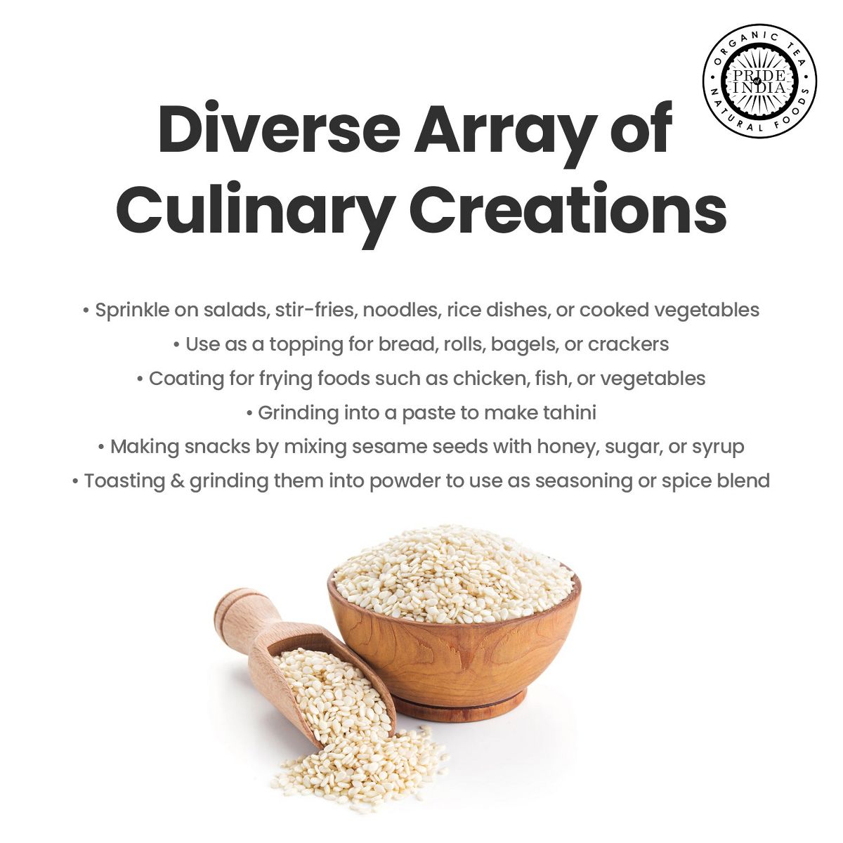 Semillas de Ajonjolí Blanco PRIDE OF INDIA - Imagen 5